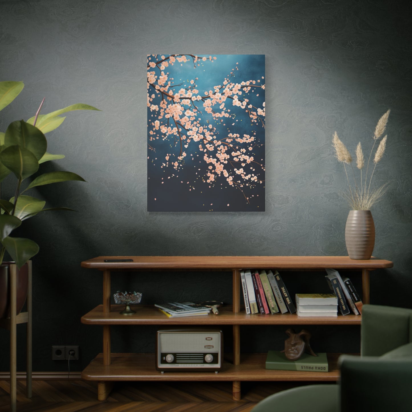 Japanese Cherry Blossom Canvas Wall Art, Home Decor, Sakura Flower Wall Art, Office Decor, Tranquil Artwork, Modern Floral Painting