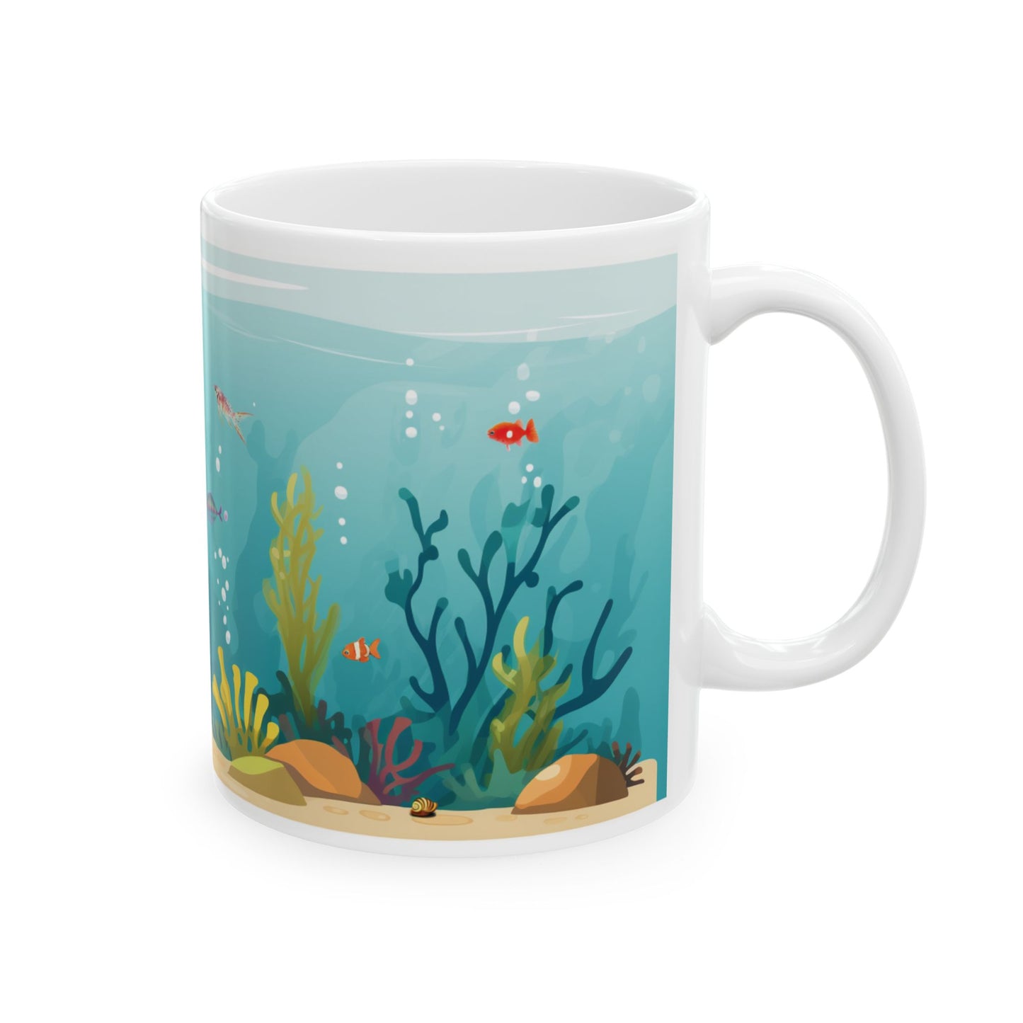 Aquarium Coffee Mug, Fish Mug, Aquatic Coffee Cup, Fish Lover Mug, Tropical Fish Mug, Gift For Fish Lover, Fish Tank Coffee Mug