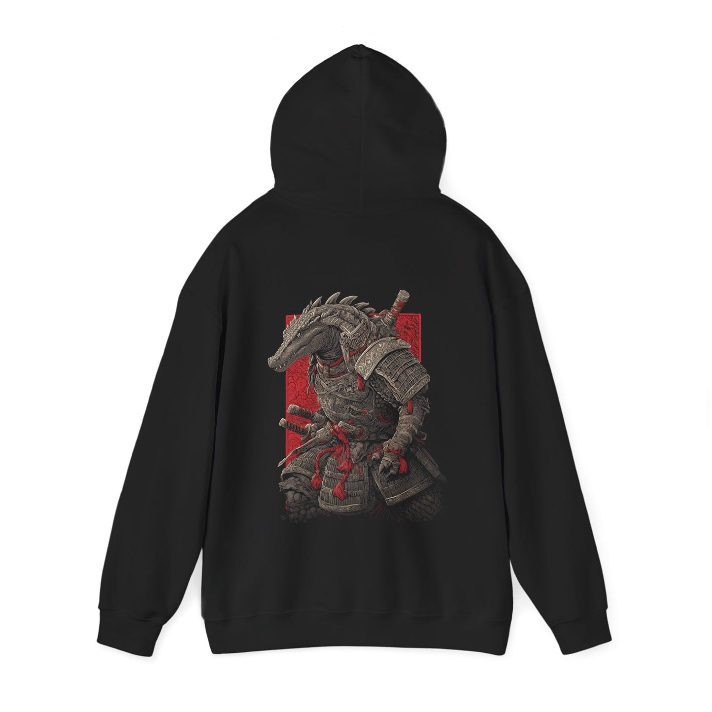 Samurai Alligator Hoodie, Fantasy Crocodile Graphic Streetwear, Samurai Art Hoodie, Japanese Style, Alligator Lover Gift