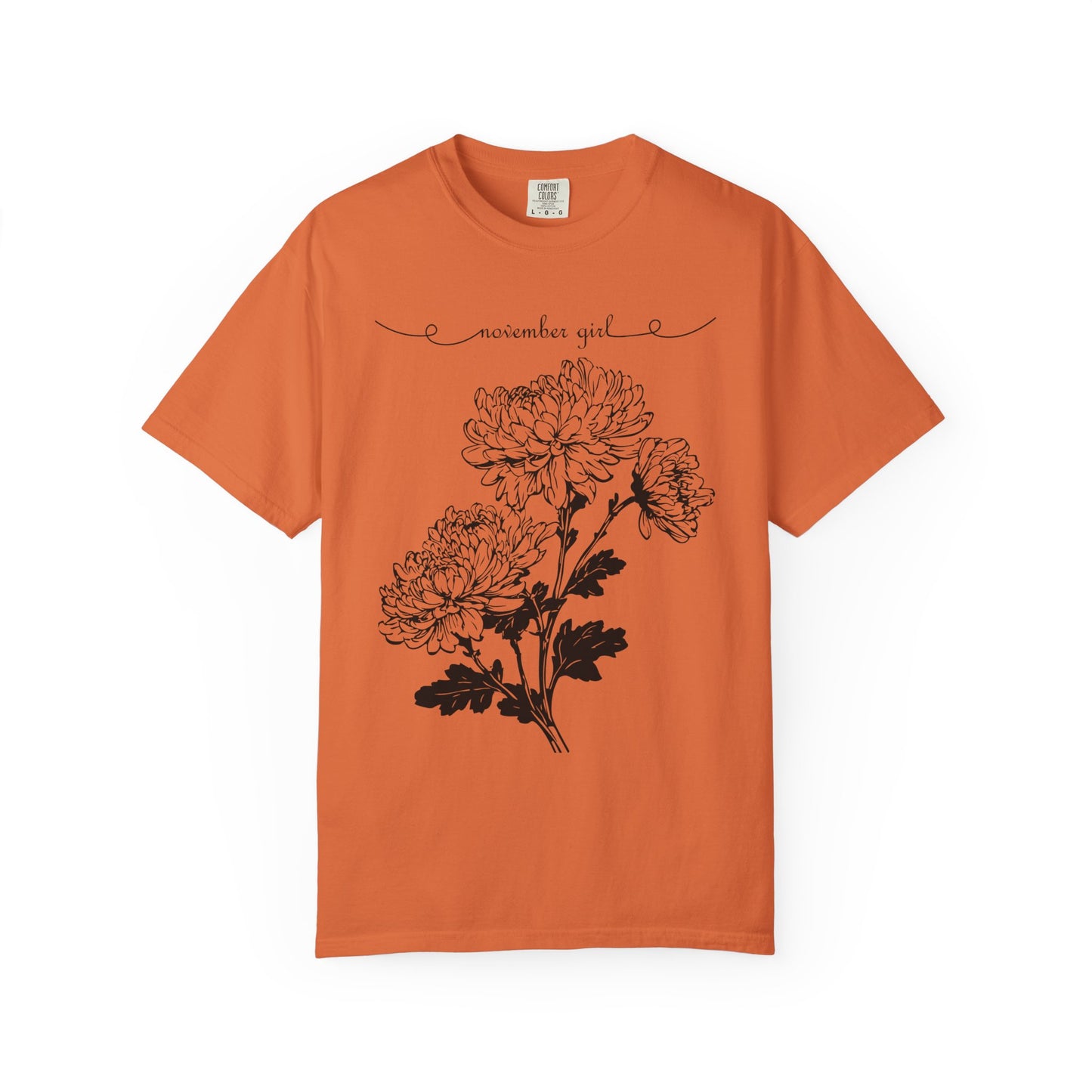 Comfort Colors November Girl Shirt, Chrysanthemum Chrysanths Birth Flower Tee, November Birthday Shirt, November Birthday Gift