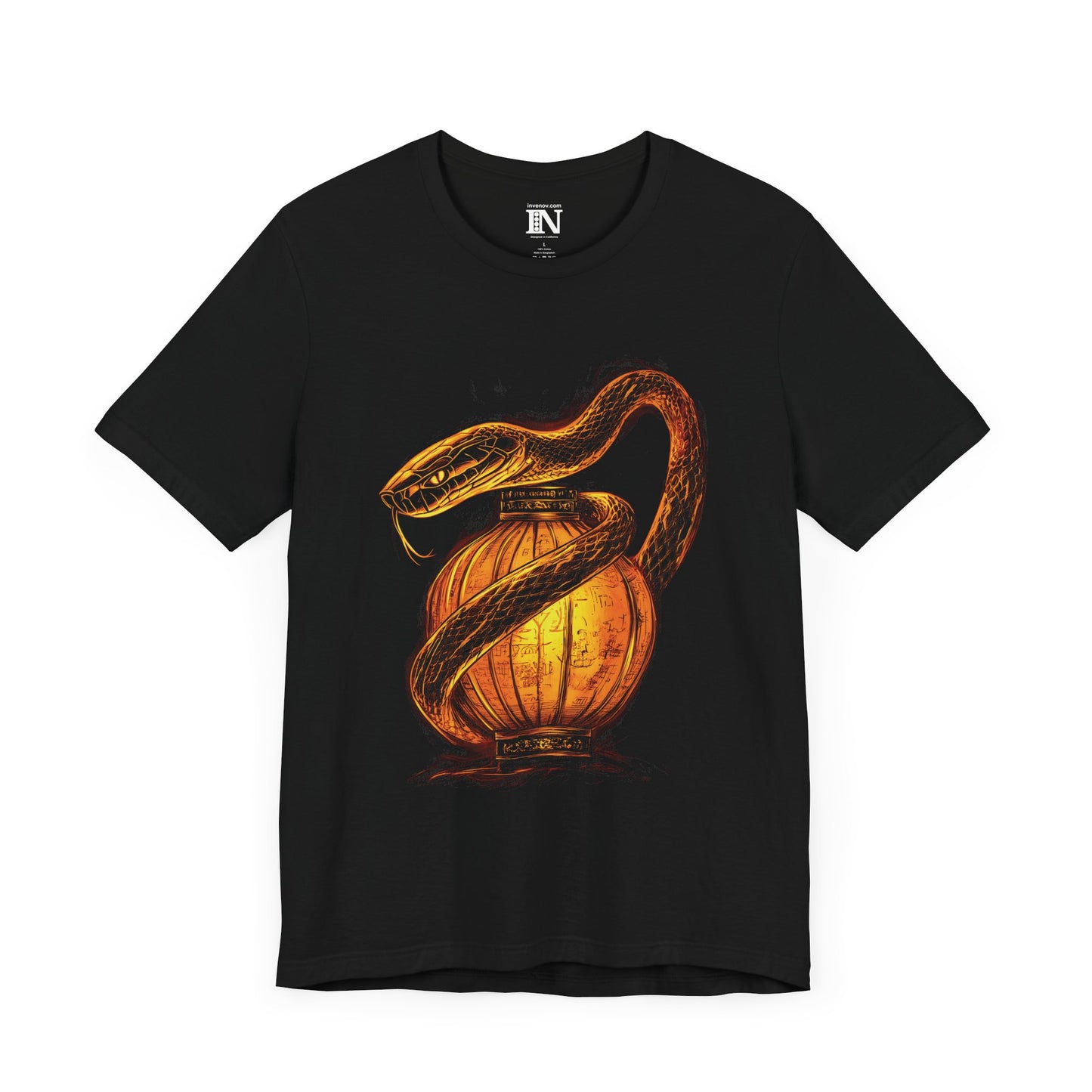 Snake Lantern Unisex Tee, Chinese New Year Shirt, Fierce Serpent T-Shirt, Festival Top, Lunar New Year Clothing, Mystique Reptile Tee