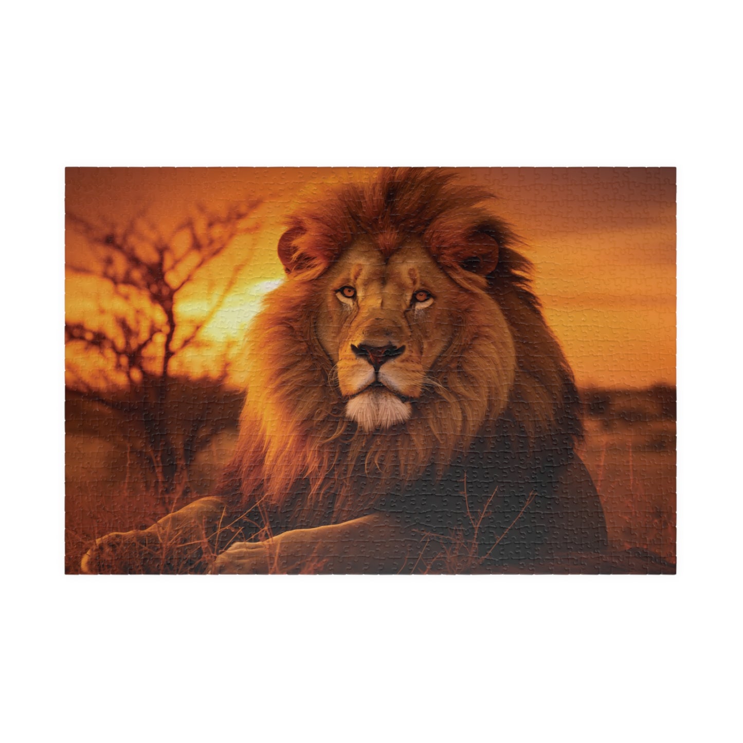 Lion Safari Jigsaw Puzzle, African Sunset Puzzle, Wildlife Lover Gift, Regal Lion Puzzle, Relaxing Puzzle Challenge, Majestic Lion Puzzle