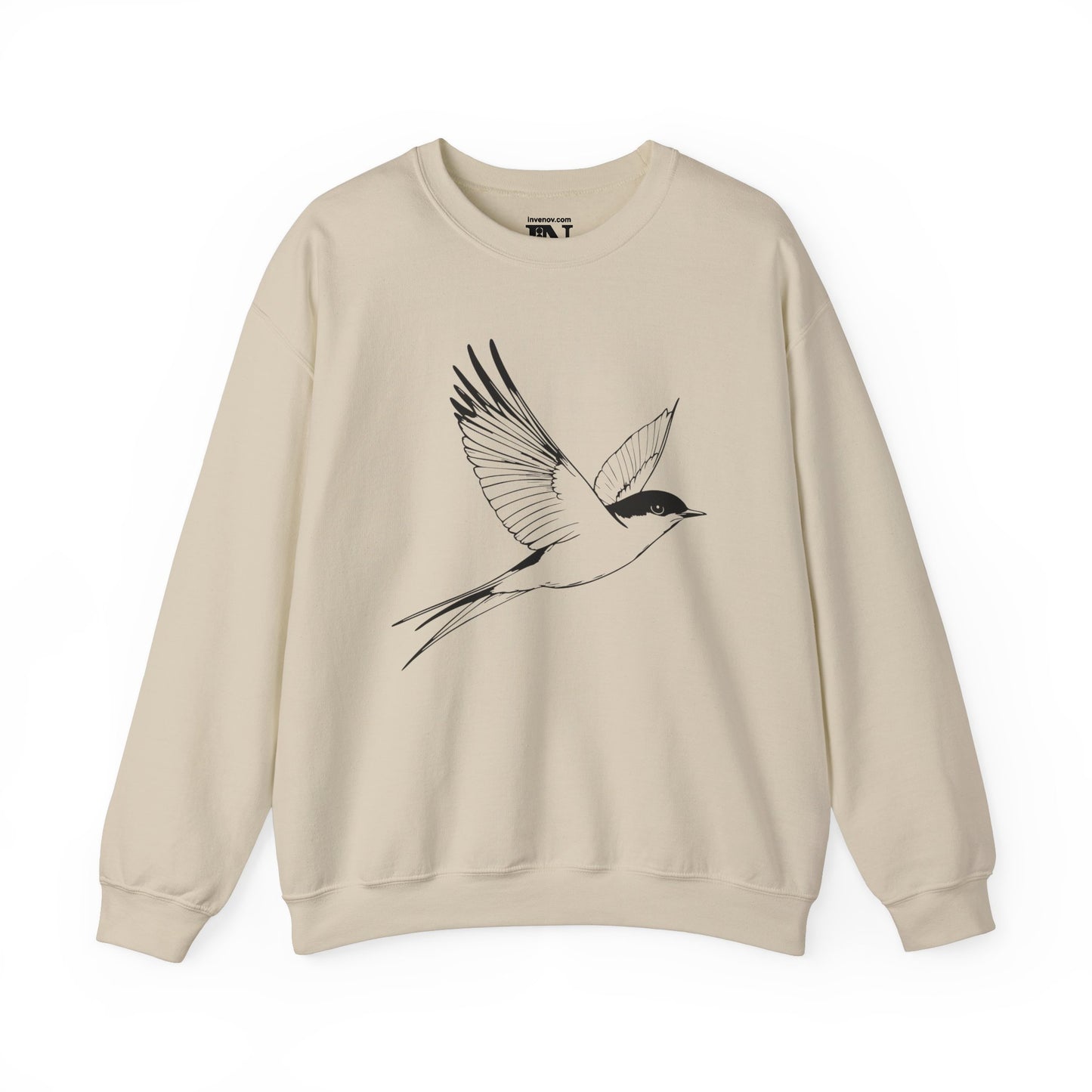 Swallow Bird Crewneck Sweatshirt, Minimalist Nature-Inspired Lightweight Jumper, Bird Lover Sweater, Bird Drawing Sweatshirt