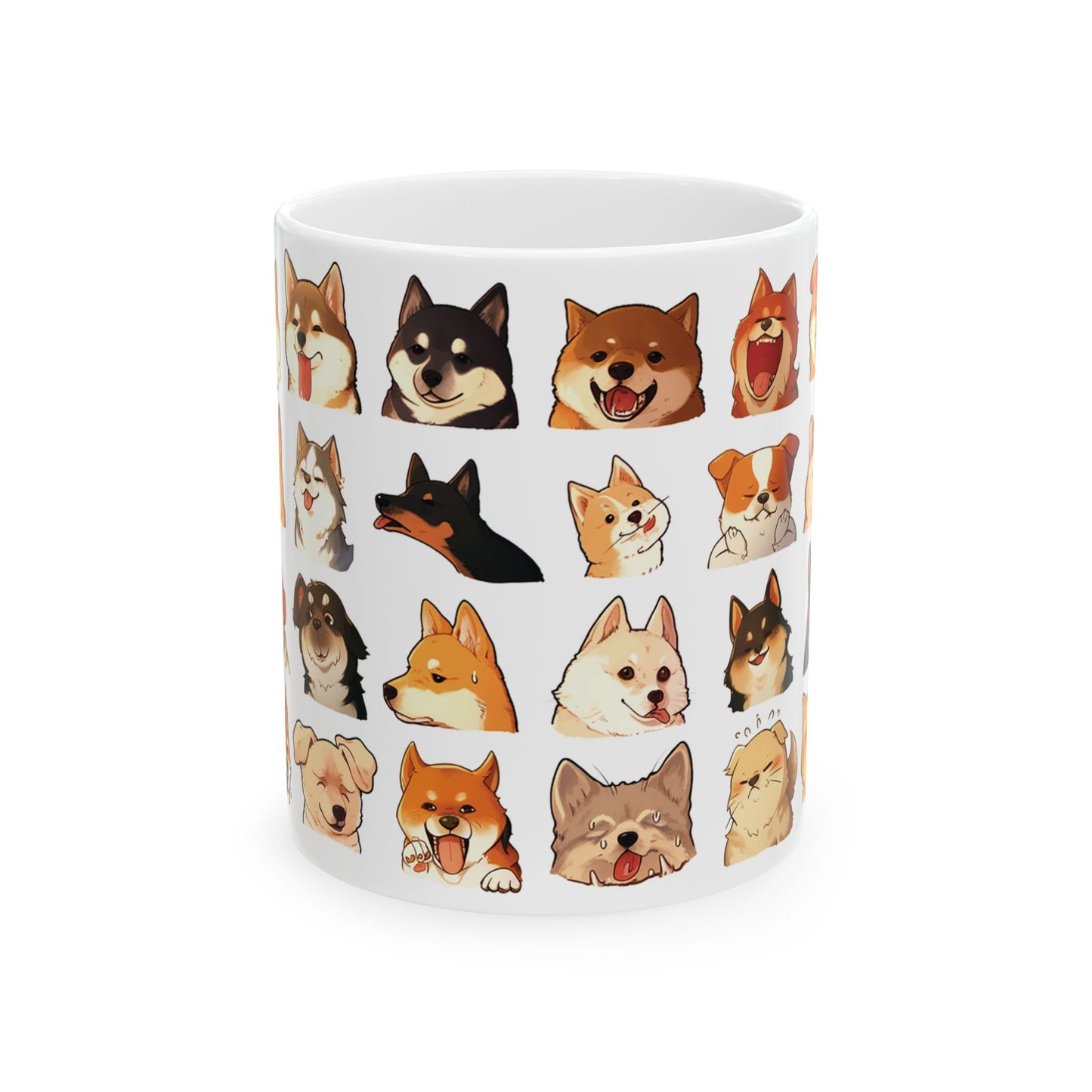 Dog Mug, Dog Emoji Mug, Artistic Dog Mug, Funny Dog Mug, Dog Expression Mug, Dog Tea Cup, Dog Coffee Mug, Gift for Dog Owner