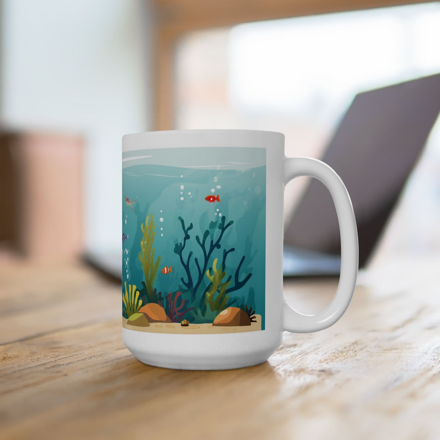 Aquarium Coffee Mug, Fish Mug, Aquatic Coffee Cup, Fish Lover Mug, Tropical Fish Mug, Gift For Fish Lover, Fish Tank Coffee Mug