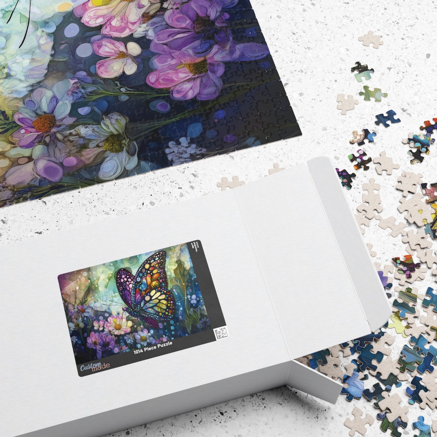 Butterfly Garden Puzzle, Colorful Jigsaw for Nature Lovers, Art Enthusiasts, Mosaic Art Puzzle, Butterfly Floral Puzzle, Artistic Puzzle