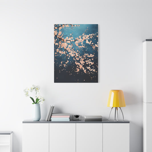 Japanese Cherry Blossom Canvas Wall Art, Home Decor, Sakura Flower Wall Art, Office Decor, Tranquil Artwork, Modern Floral Painting