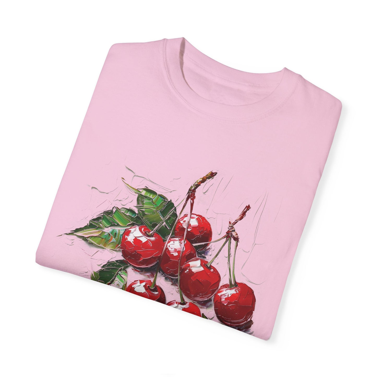 Comfort Colors Cherry Cluster T-shirt, Red Fruit Tee, Valentine's Day Shirt, Oil Painting Canvas Style, Nature Lovers Gift, Cherry Picking