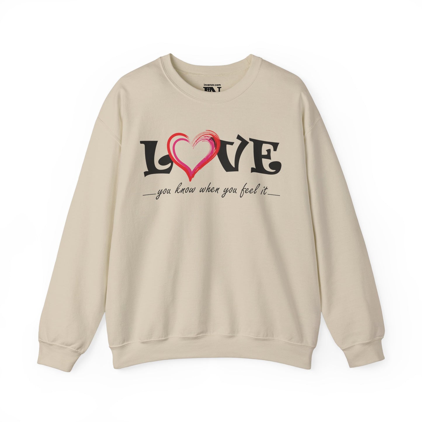 Love and Heart Unisex Sweatshirt, Gift for Him/Her, Cozy Jumper, Valentine's Day Top, Romantic Apparel, Valentines Day Sweater