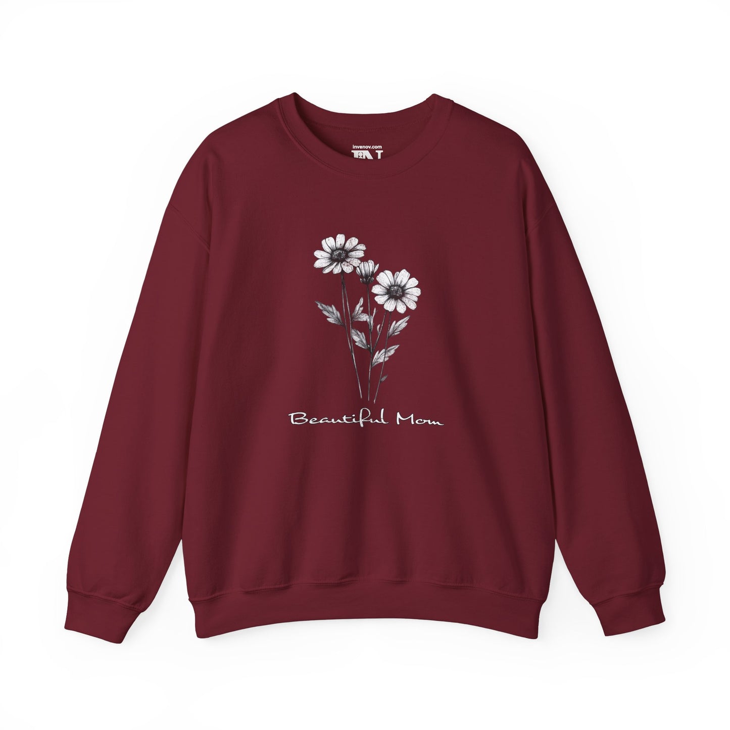 Beautiful Mom Sweatshirt, Mother's Day Gift, Floral Crewneck Jumper, Cozy Pullover, Mother Floral Sweatshirt, Gift for Mom or Grandma