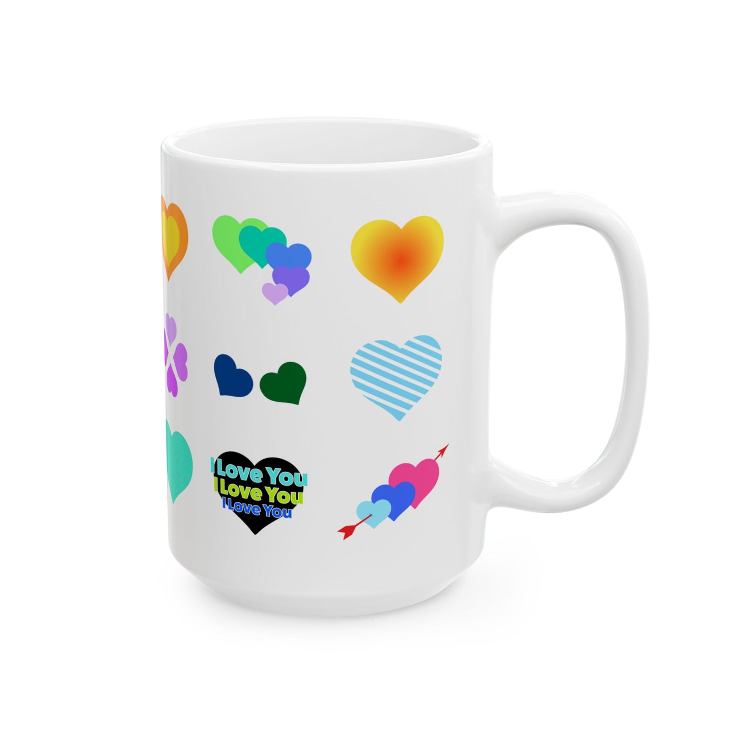 Valentine's Day Mug, Lover Coffee Mug, Valentines Day Gift, Colorful Heart Shape Mug, Valentines Gift for Her, Gift for girlfriend