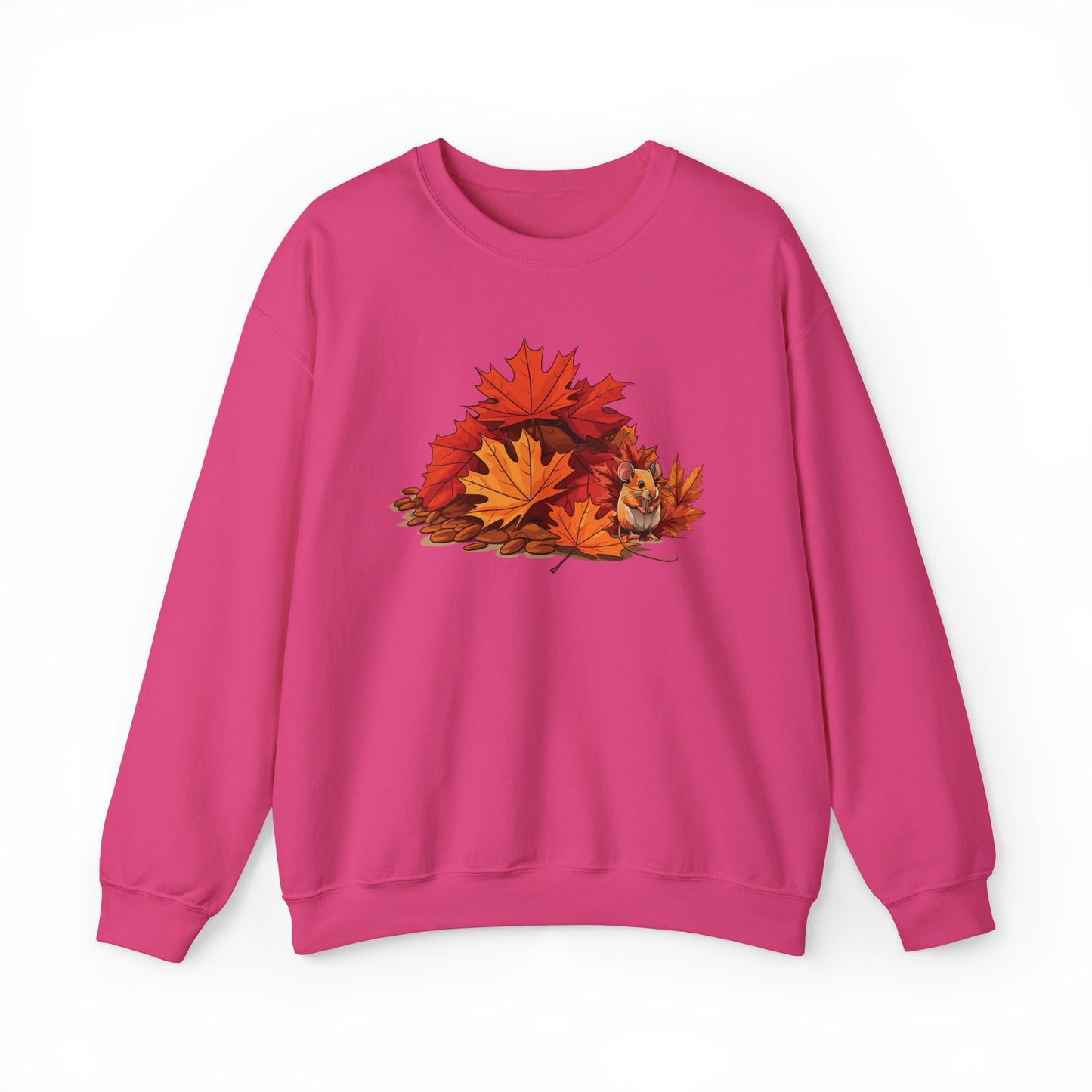 Fall Sweatshirt, Winter Sweater, Funny Mouse Sweatshirt, Maple Leaves Sweatshirt, Fall Leaves Sweatshirt, Winter Mouse Sweater