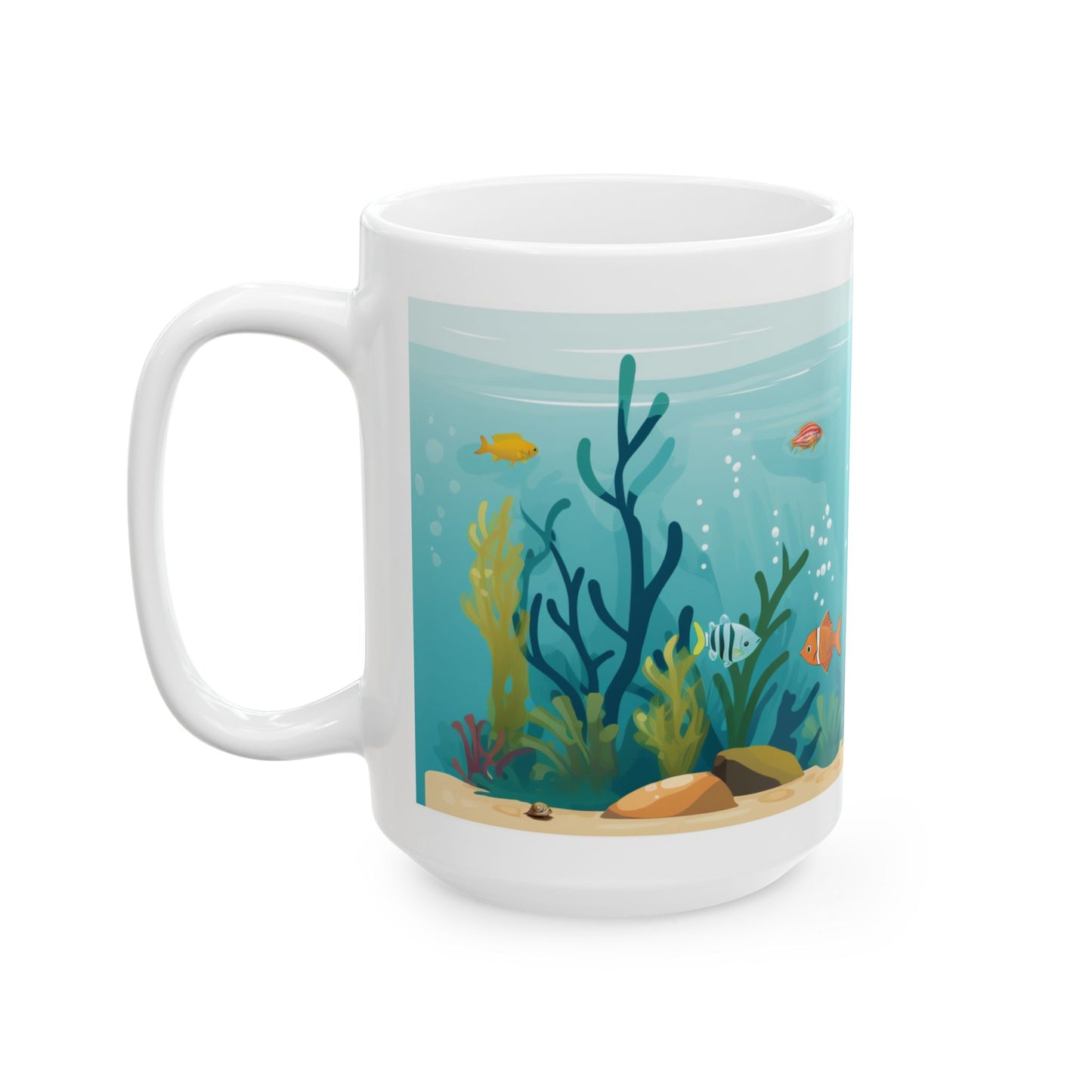 Aquarium Coffee Mug, Fish Mug, Aquatic Coffee Cup, Fish Lover Mug, Tropical Fish Mug, Gift For Fish Lover, Fish Tank Coffee Mug