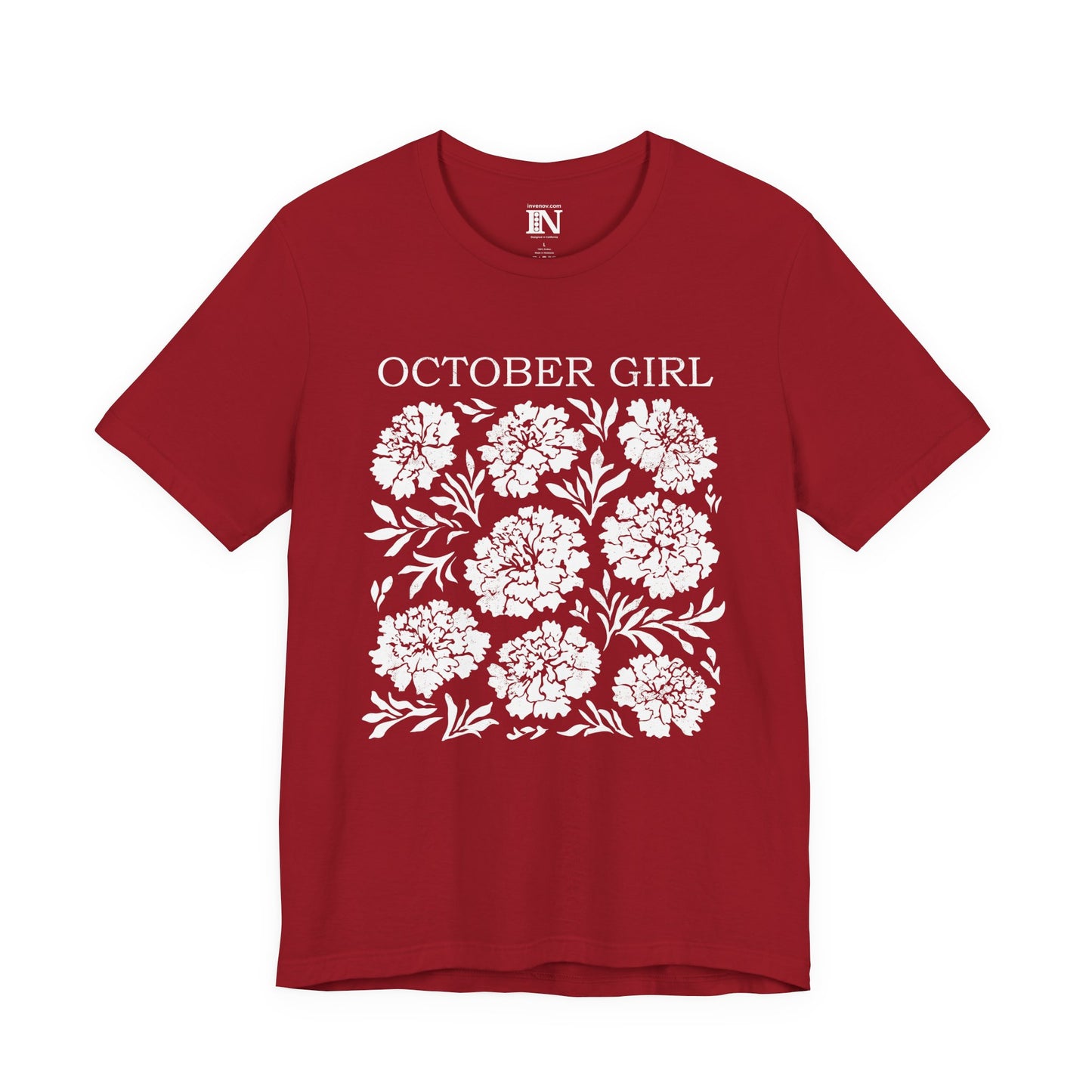 October Girl Shirt, October Birthday Gift, Marigold Flower Graphic Shirt, Born October Shirt, Fall Floral T-Shirt, Nature Lover Shirt