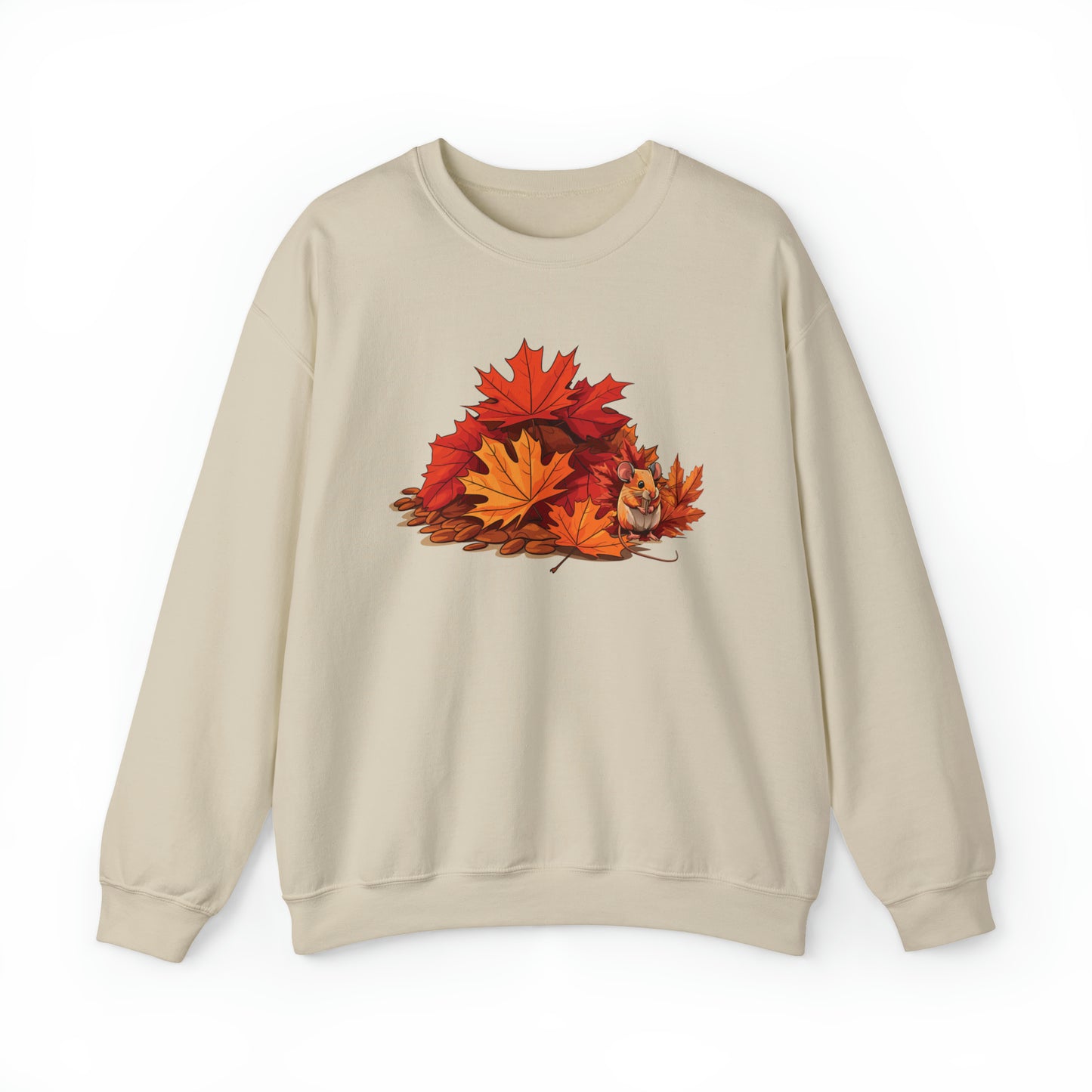 Fall Sweatshirt, Winter Sweater, Funny Mouse Sweatshirt, Maple Leaves Sweatshirt, Fall Leaves Sweatshirt, Winter Mouse Sweater