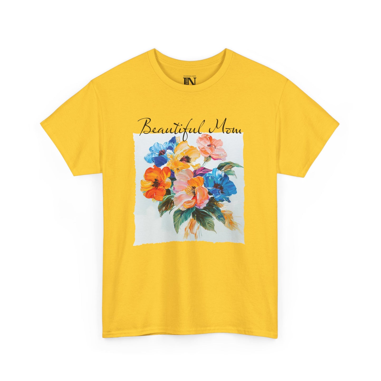 Mother's Day Shirt, Floral Print T-Shirt, Beautiful Mom Tee, Mother's Day Gift, Flower Mom T-Shirt, Oil Painting Style, Mom Birthday Present