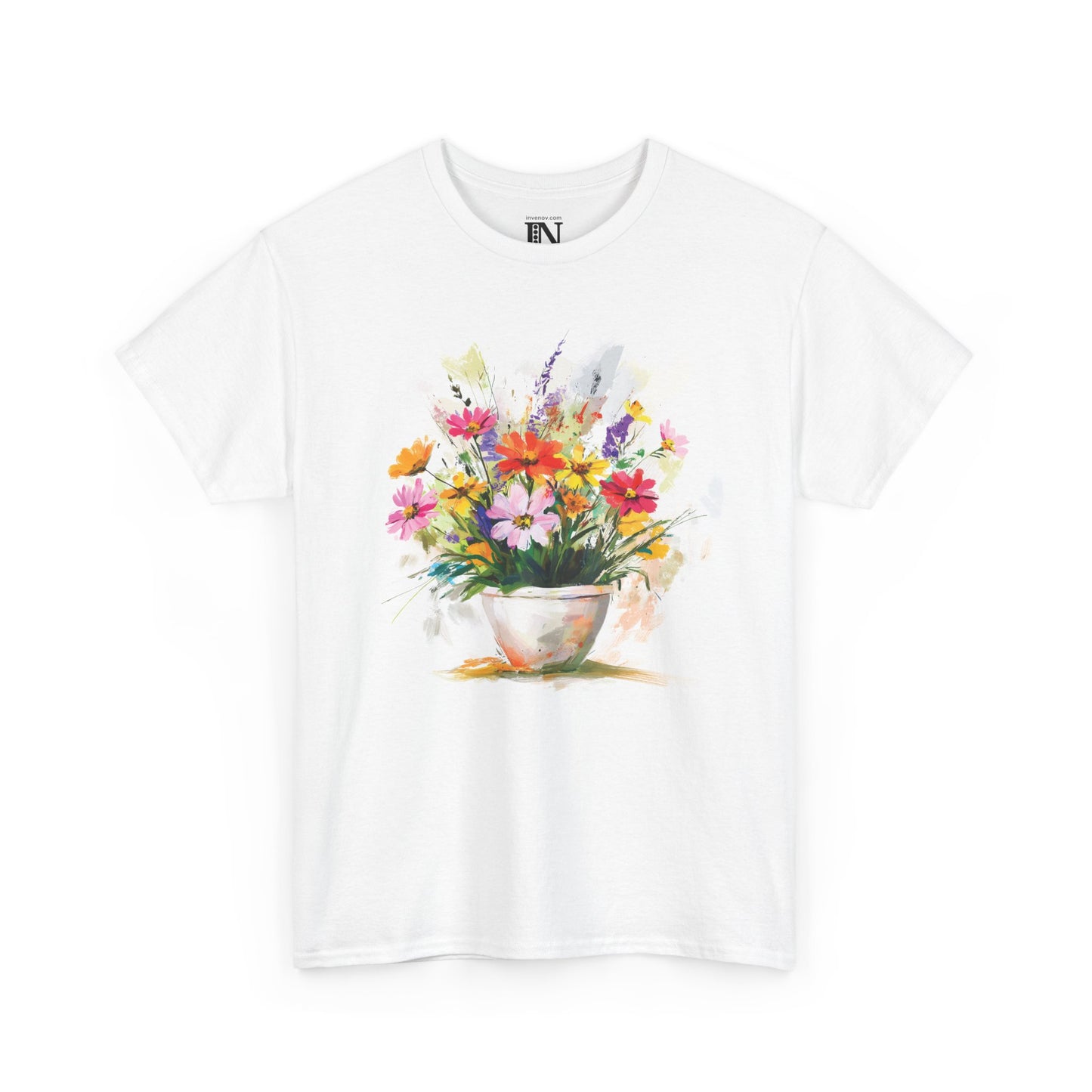 Colorful Floral Bouquet Unisex Tee, Botanical Flower Garden Shirt, Spring Watercolor Tshirt