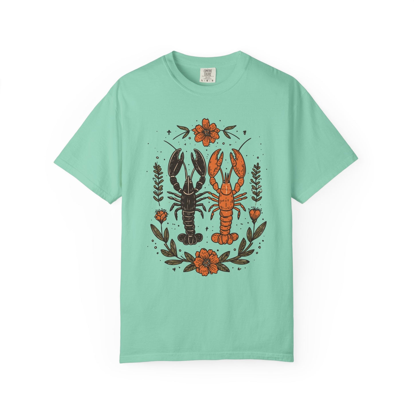 Comfort Colors Lobster Wreath T-shirt, Coastal Beach Lovers Shirt, Seafood Enthusiasts Tee, Unisex Summer Apparel, Ocean Theme Gift Top