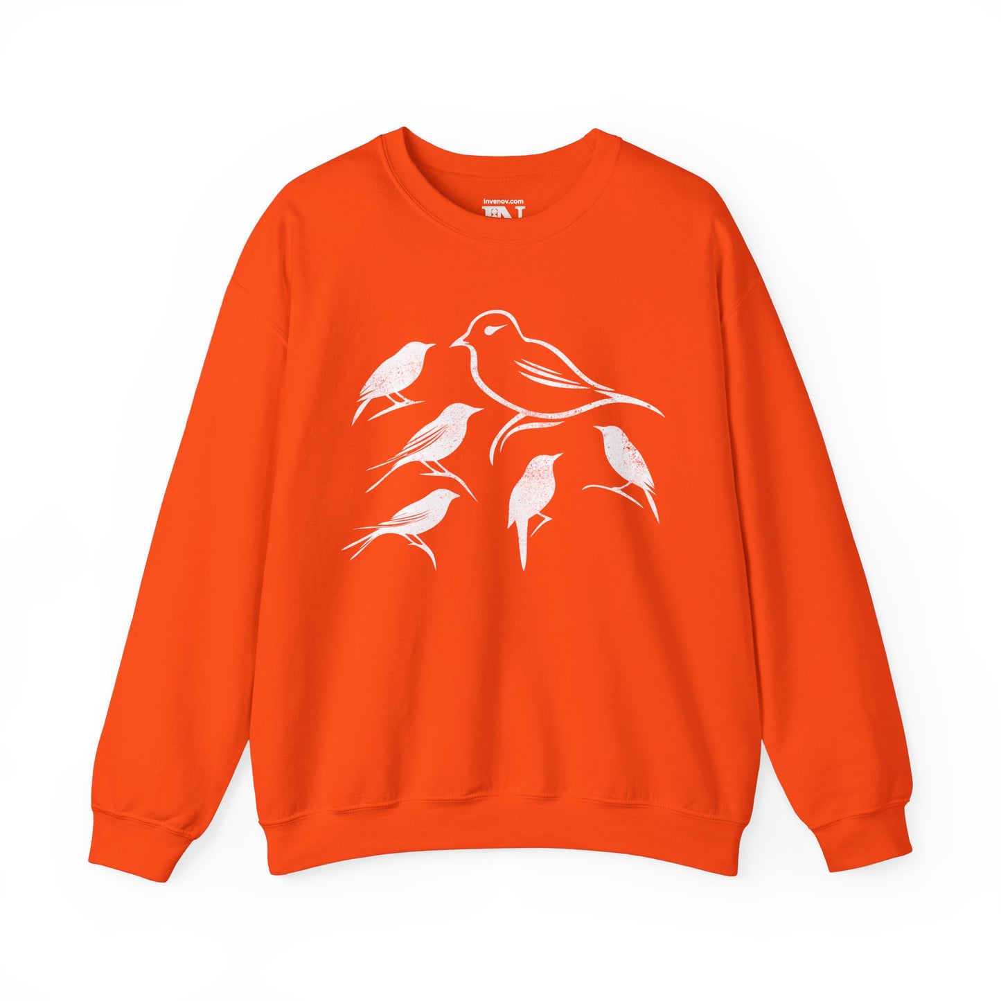 Bird Calligraphy Sweatshirt, Minimalist Nature Design, Vintage Style, Serene and Elegant, Casual Wear, Bird Lover Gift, Bird Drawing Sweater