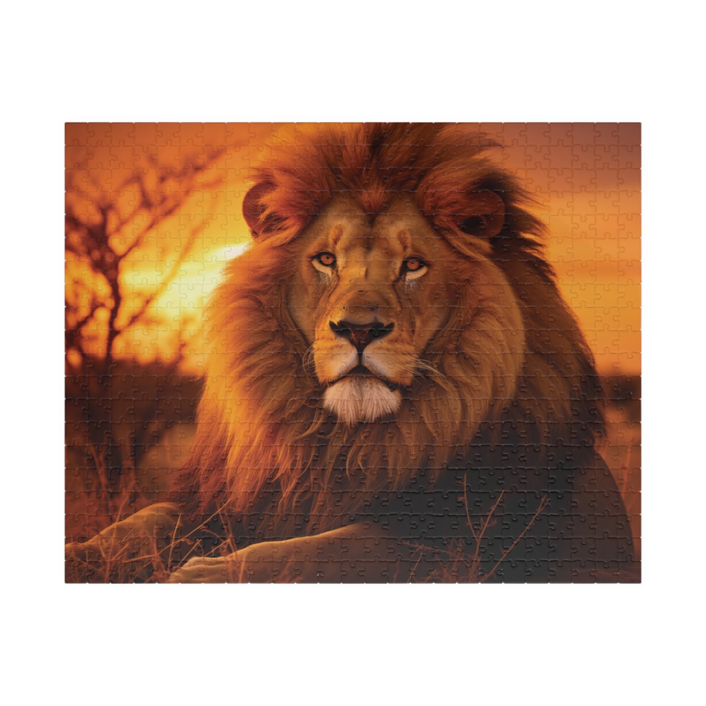 Lion Safari Jigsaw Puzzle, African Sunset Puzzle, Wildlife Lover Gift, Regal Lion Puzzle, Relaxing Puzzle Challenge, Majestic Lion Puzzle