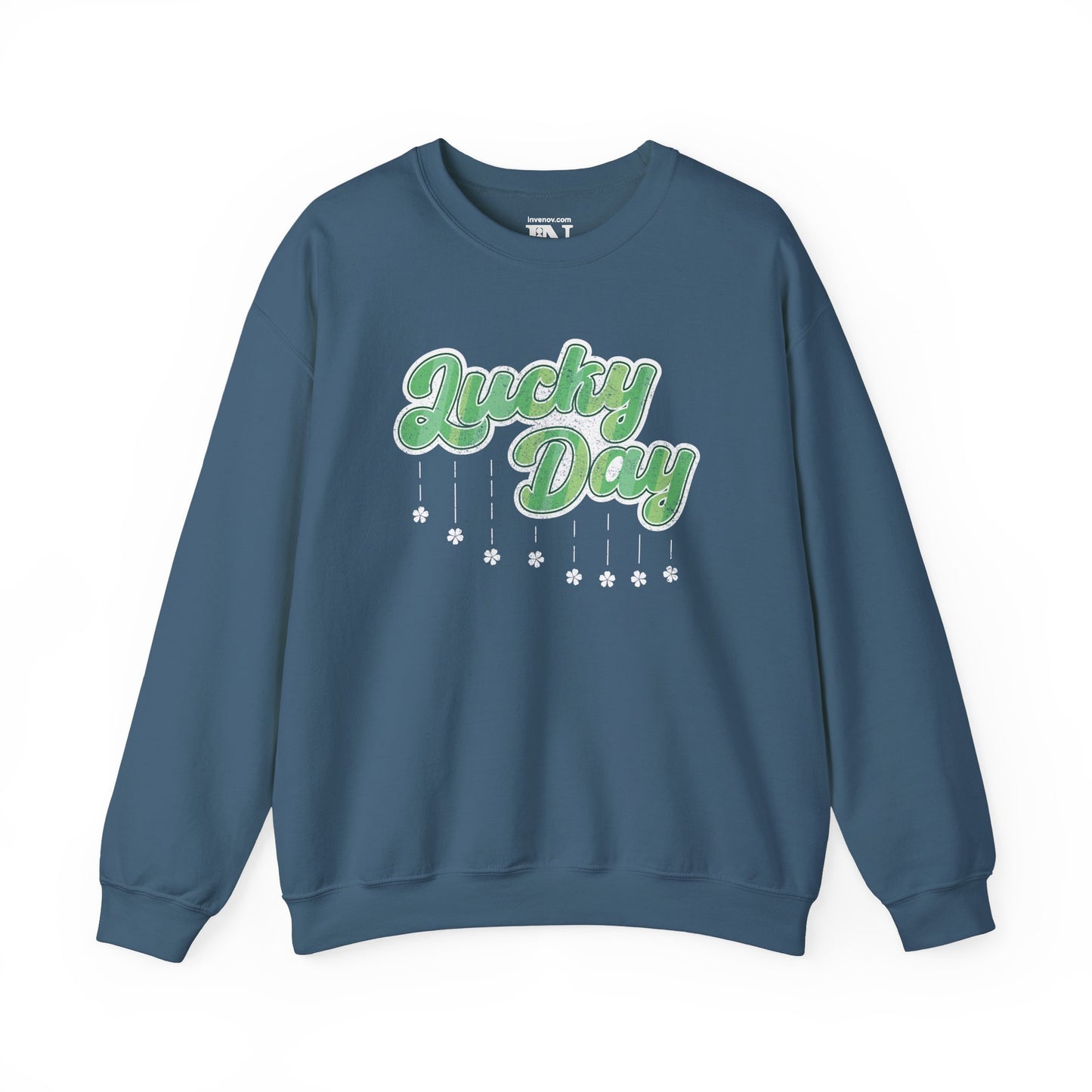 Lucky Day Sweatshirt, St Patrick's Day Crewneck Jumper, Vintage Style Sweater, Shamrock Distressed Pullover, Everyday Luck Apparel