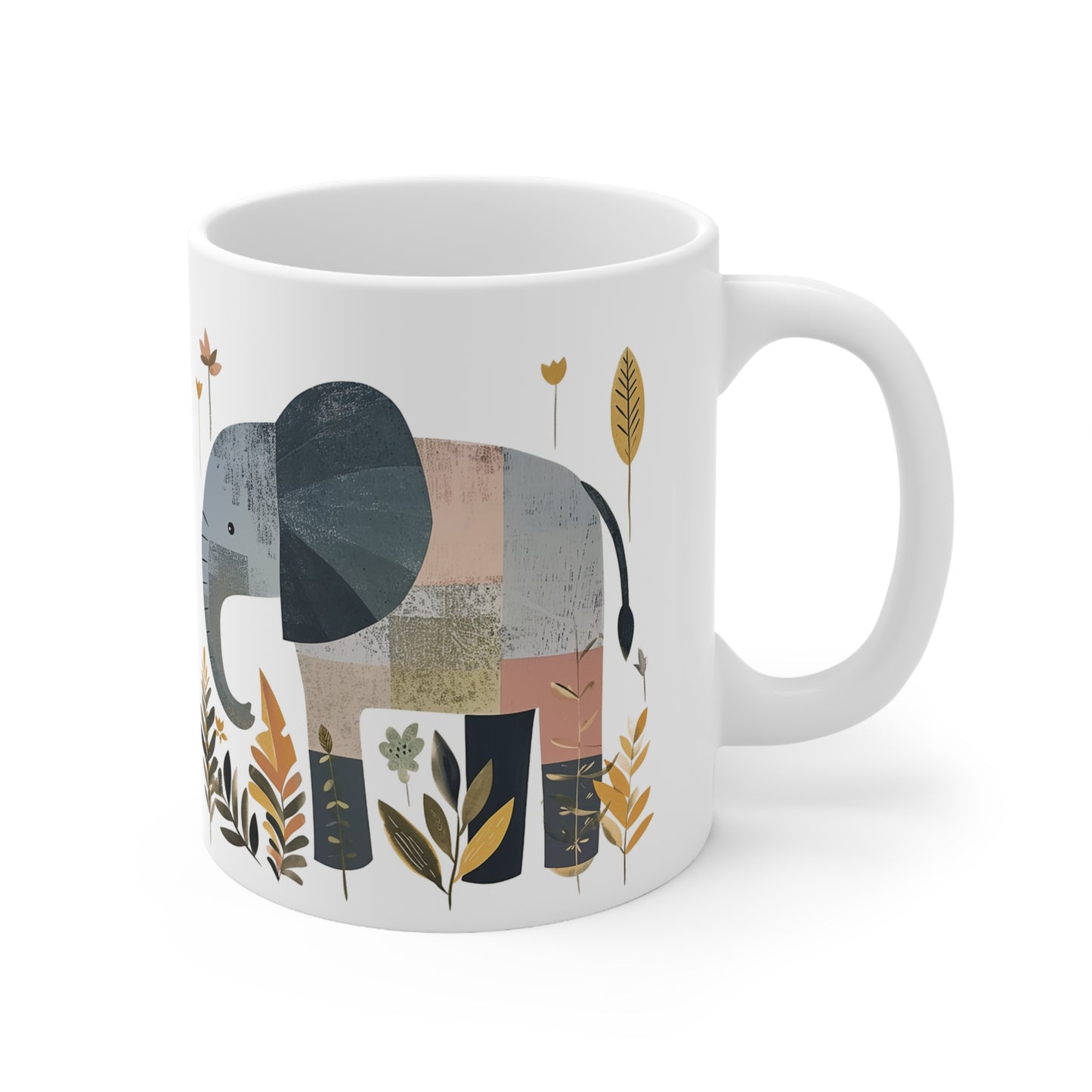 Elephant Mug, Wild Animal Coffee Mug, Cute Elephant Mug, Elephant Lover Gifts, Elephant Gift Ideas, Elephant Drawing Mug, Elephant Tea Cup