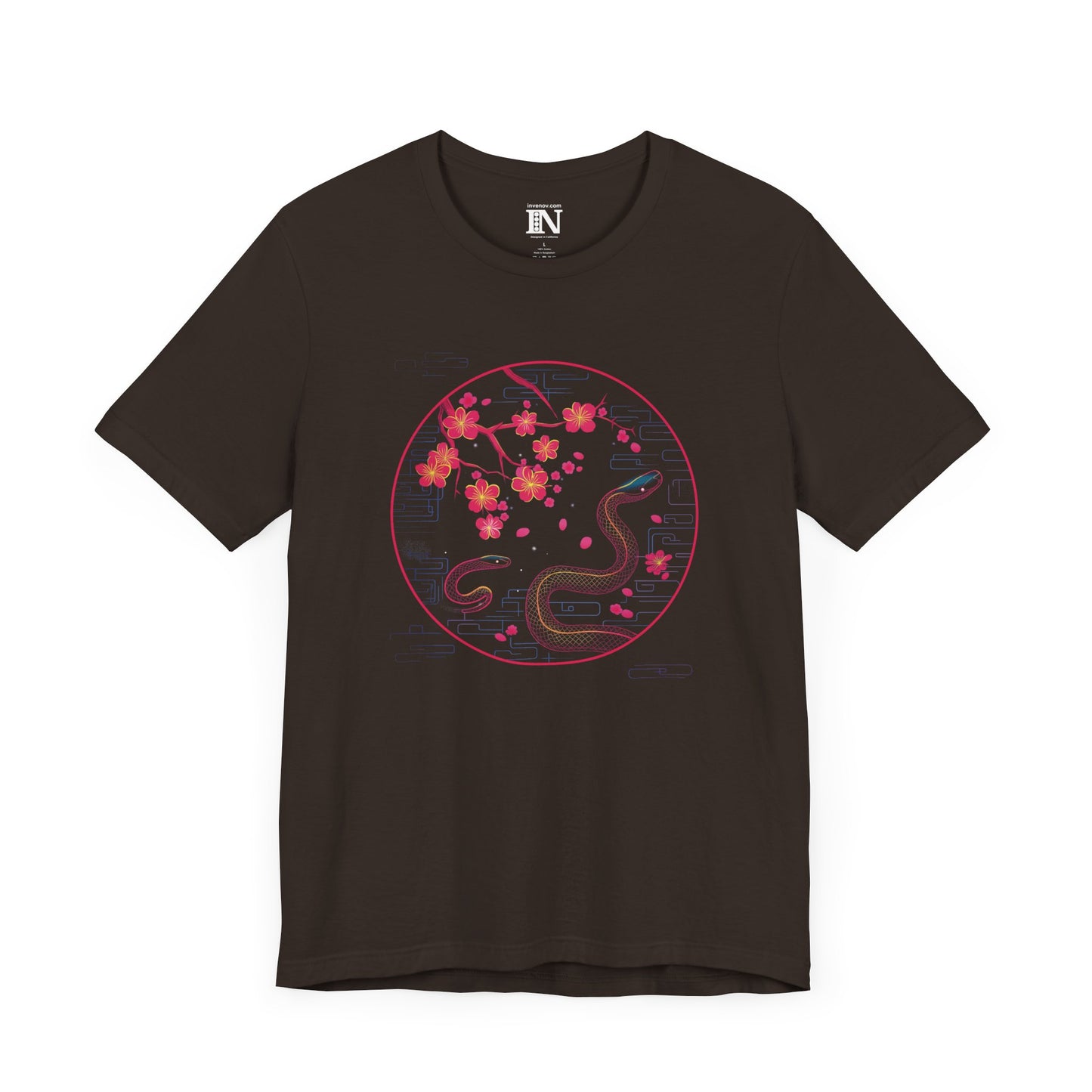 Snake Chinese New Year Graphic Tee, Lunar Year Shirt, Unisex T-Shirt, Cherry Blossom Tee, Festival Apparel, 2025 Chinese New Year Shirt