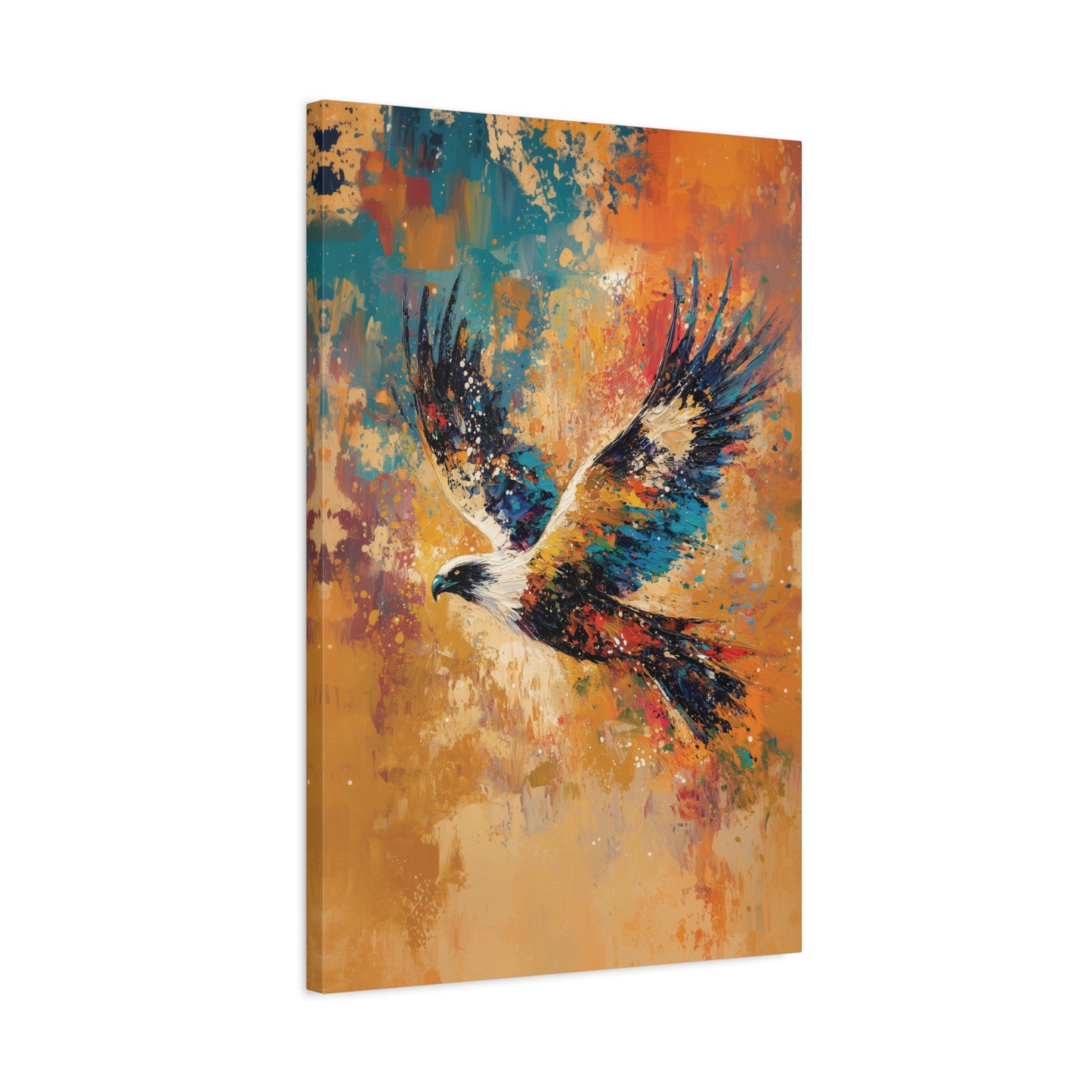 Abstract Eagle Artwork Canvas Print, Bird Canvas Wall Art, Vibrant Wall Decor for Nature Lovers, Home Office Gallery, Livingroom Decor