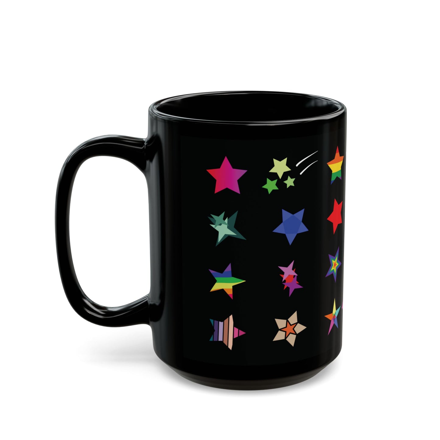 Colorful Star Mug, LGBTQ Mug, Christmas Star Mug, Holiday Star Cup, Gift for Co-Worker, LGBTQ Gift Idea, Pride Mug,  LGBT History Month Gift