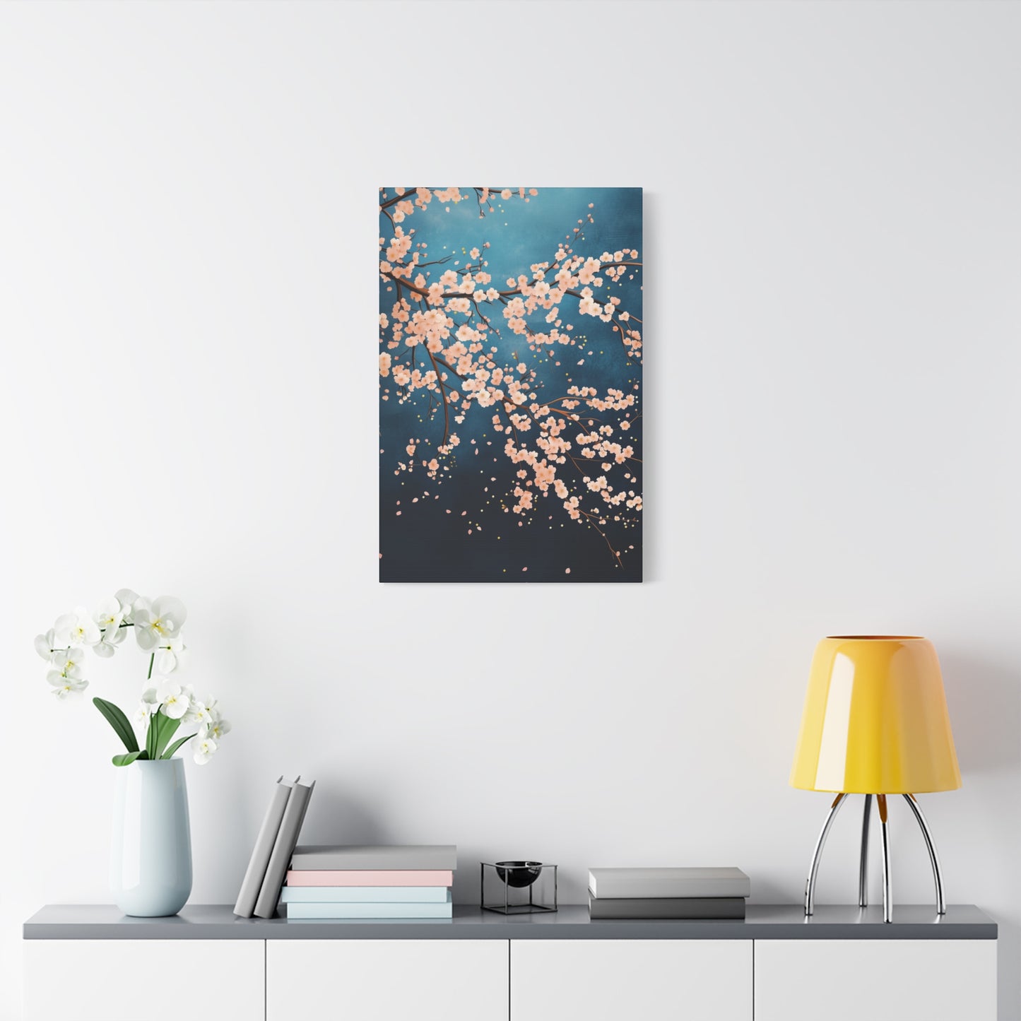 Japanese Cherry Blossom Canvas Wall Art, Home Decor, Sakura Flower Wall Art, Office Decor, Tranquil Artwork, Modern Floral Painting