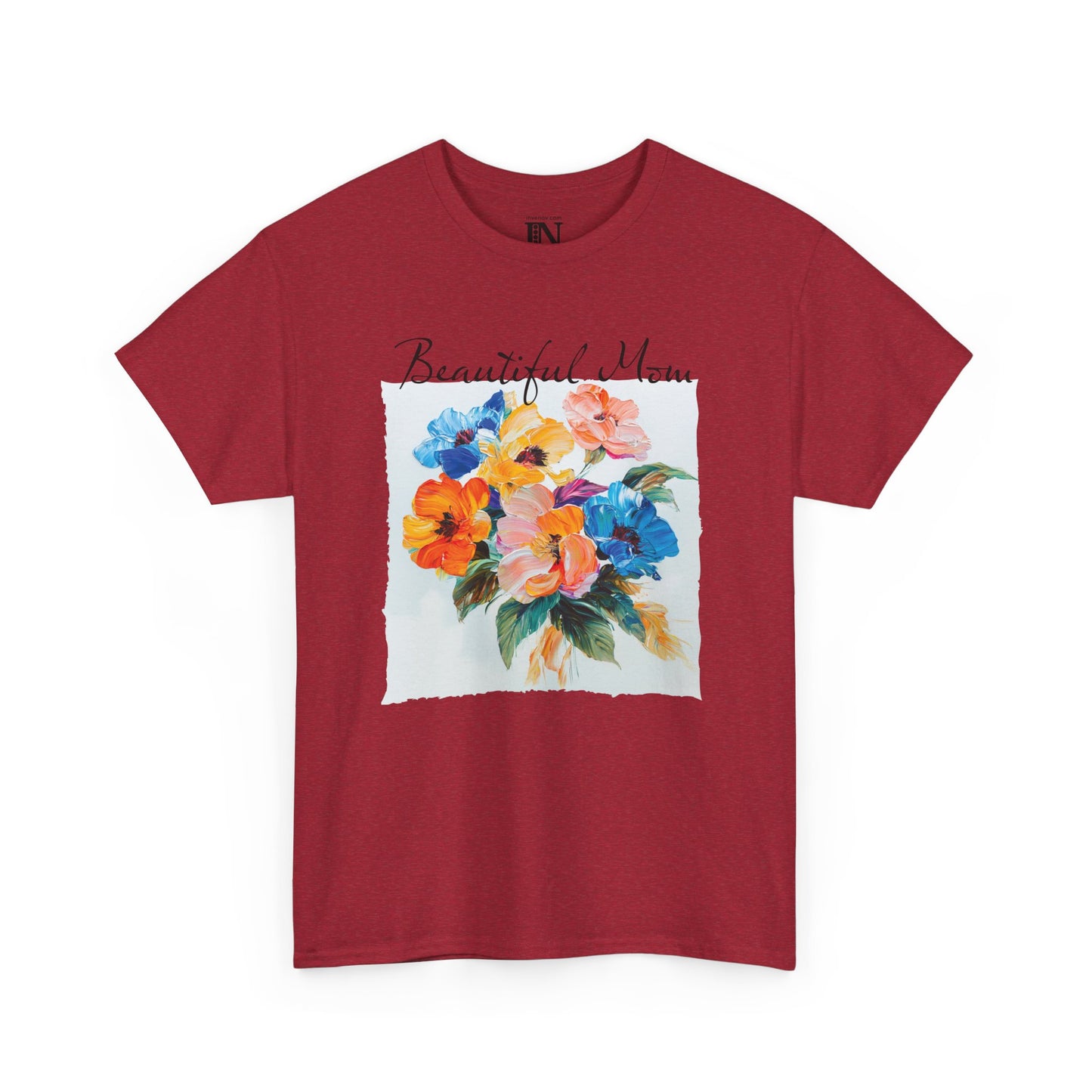 Mother's Day Shirt, Floral Print T-Shirt, Beautiful Mom Tee, Mother's Day Gift, Flower Mom T-Shirt, Oil Painting Style, Mom Birthday Present