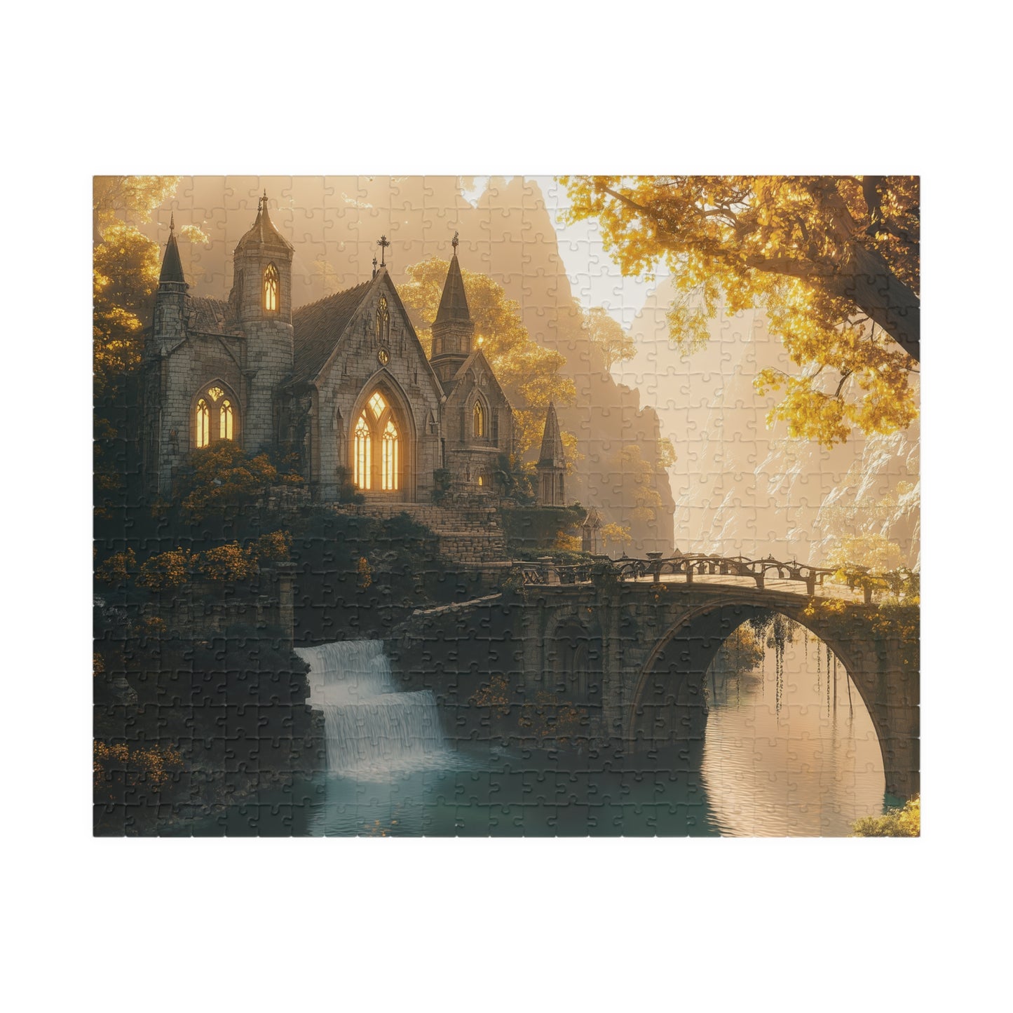 Fantasy Elven Sanctuary Puzzle, Enchanting Landscape Jigsaw, Relaxing Activity for Fans of Fantasy Art, Fantasy Magical Place