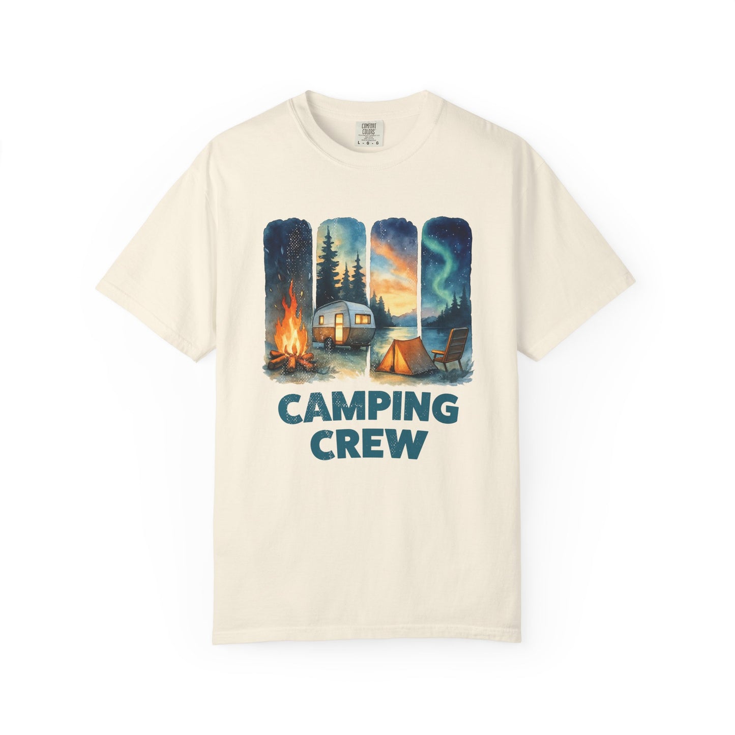 Comfort Colors Camping Crew Distressed Style Shirt, Outdoor Adventure T-Shirt, Nature Lover Tee, Campfire Graphic Top, Camping Gift