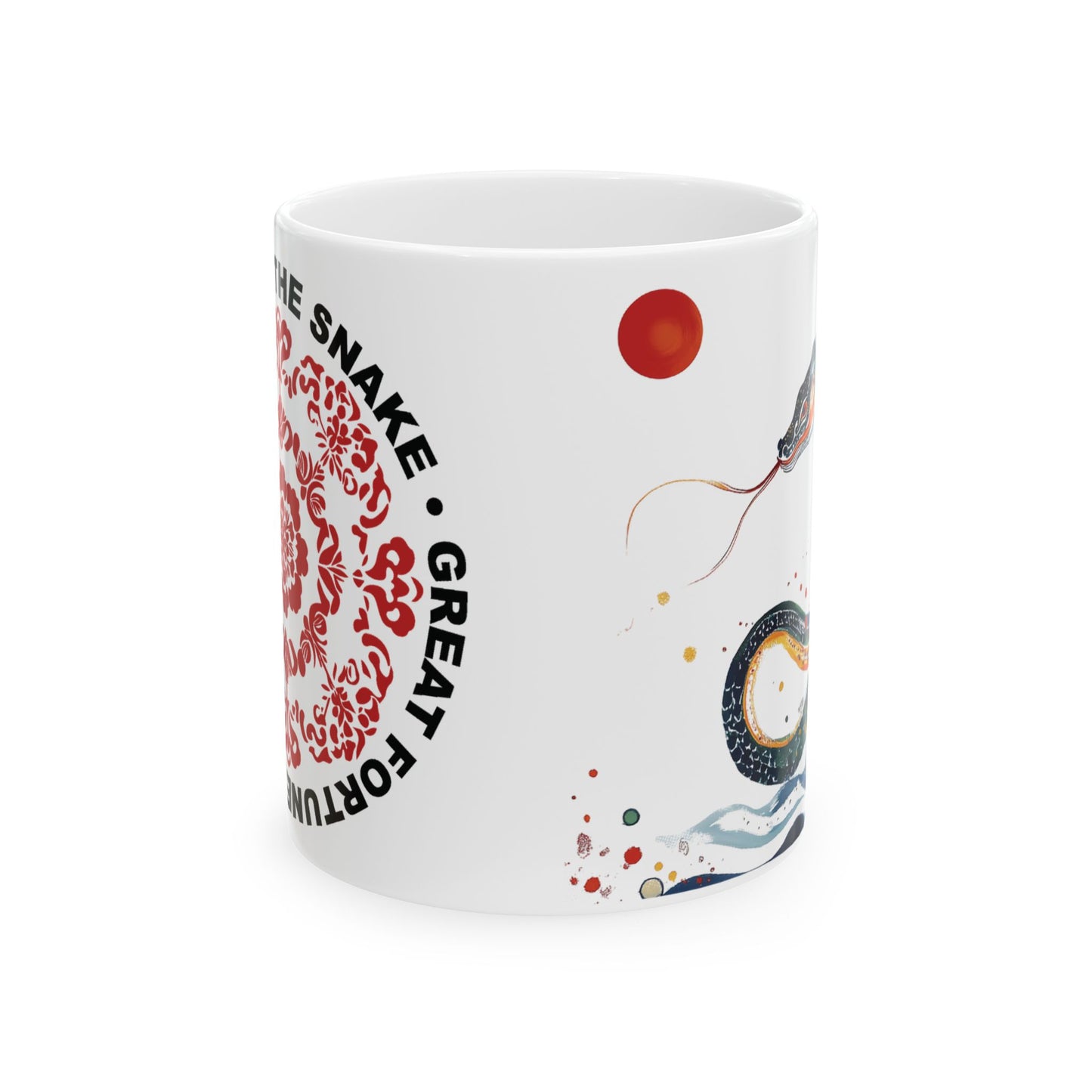 Year of the Snake Ceramic Mug, Chinese Snake Painting Tea Cup, Year of the Snake Mug, Zodiac Animal Coffee Cup, Lunar New Year Gift, Snake