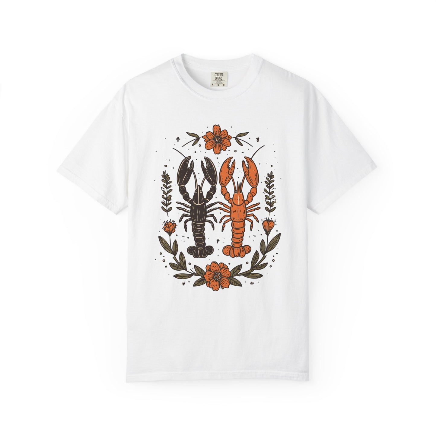Comfort Colors Lobster Wreath T-shirt, Coastal Beach Lovers Shirt, Seafood Enthusiasts Tee, Unisex Summer Apparel, Ocean Theme Gift Top