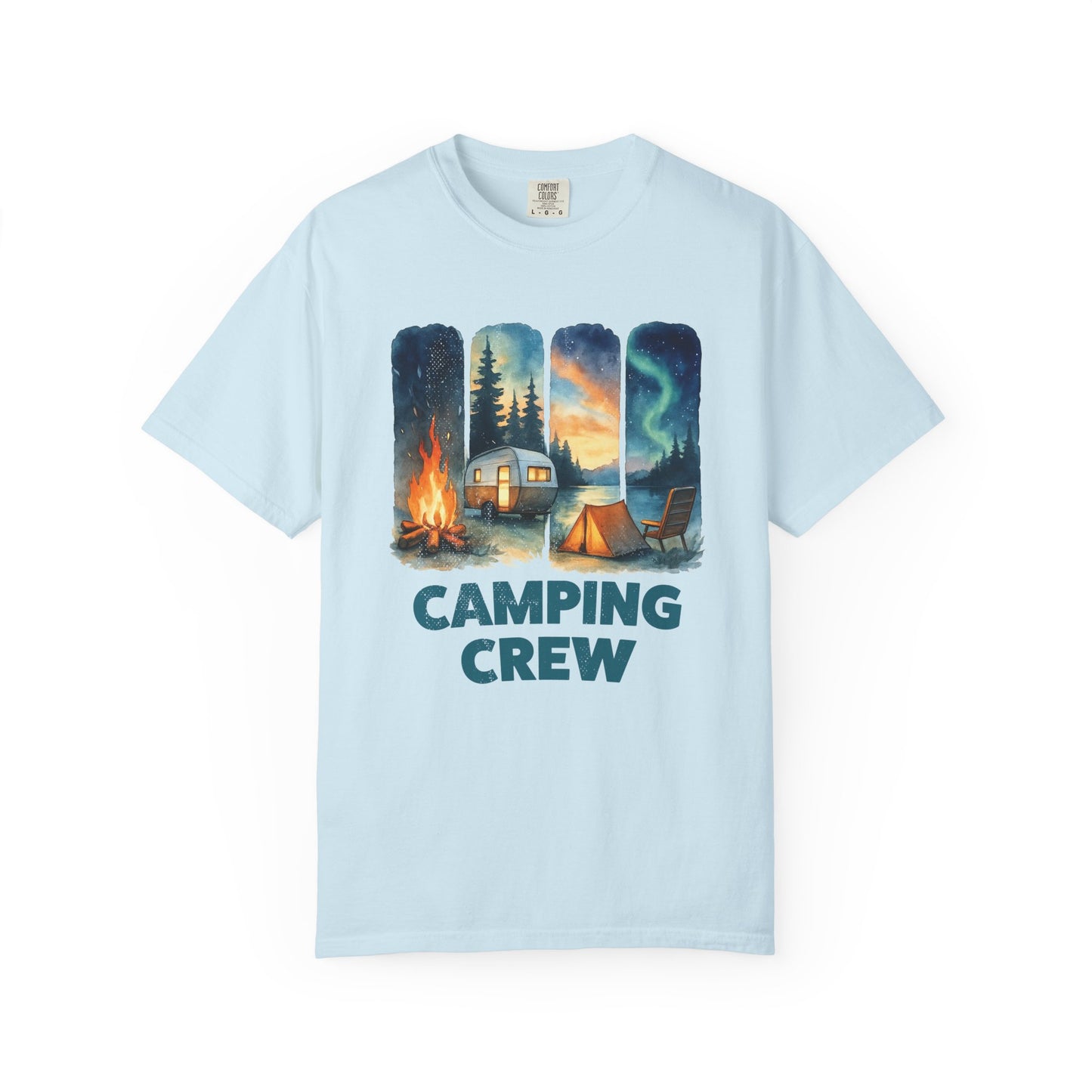 Comfort Colors Camping Crew Distressed Style Shirt, Outdoor Adventure T-Shirt, Nature Lover Tee, Campfire Graphic Top, Camping Gift