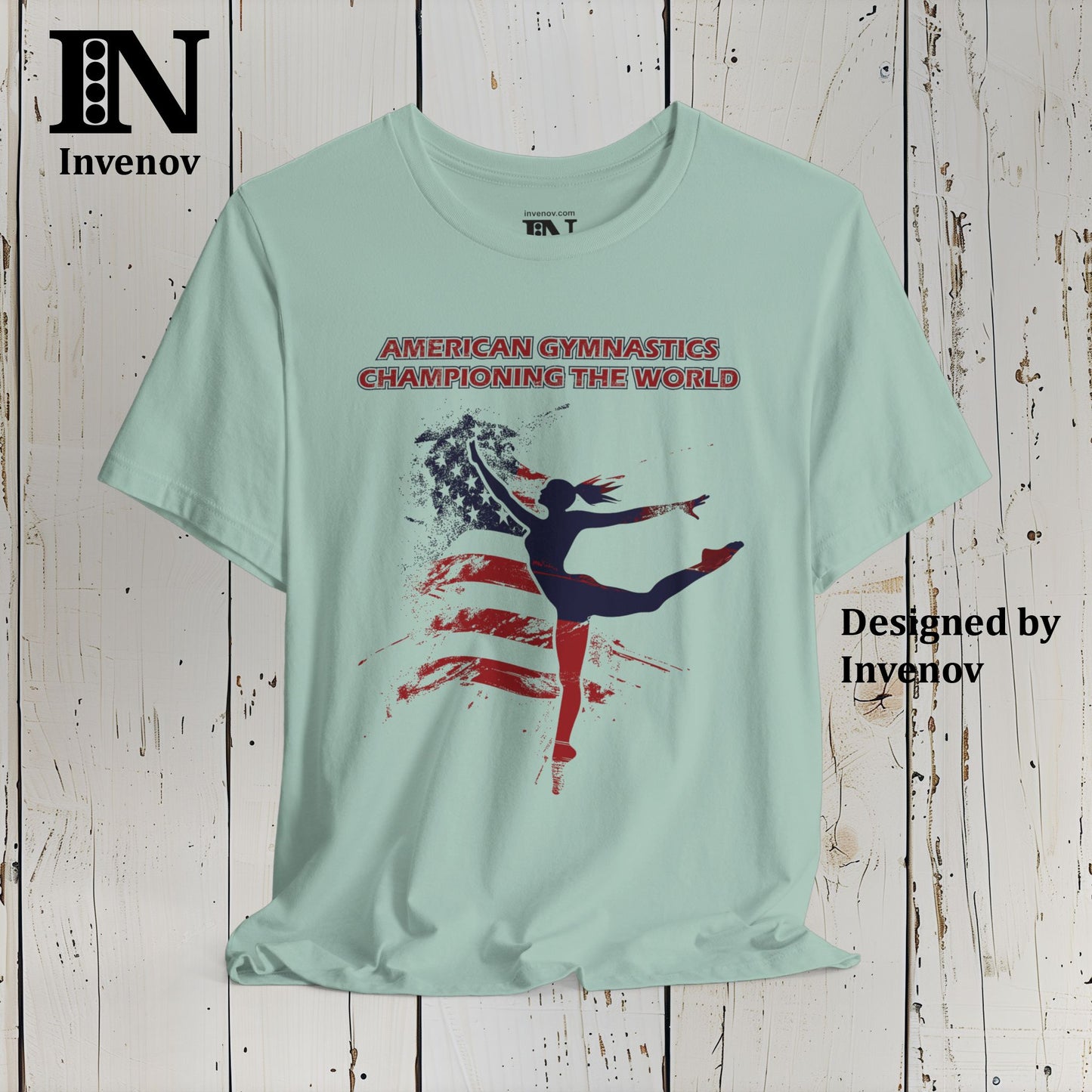 American Gymnastics Shirt, Gymnast T-shirt, USA Flag Shirt, Summer Gymnastics Shirt, Championing The World Tshirt, Gymnastics Team Shirt