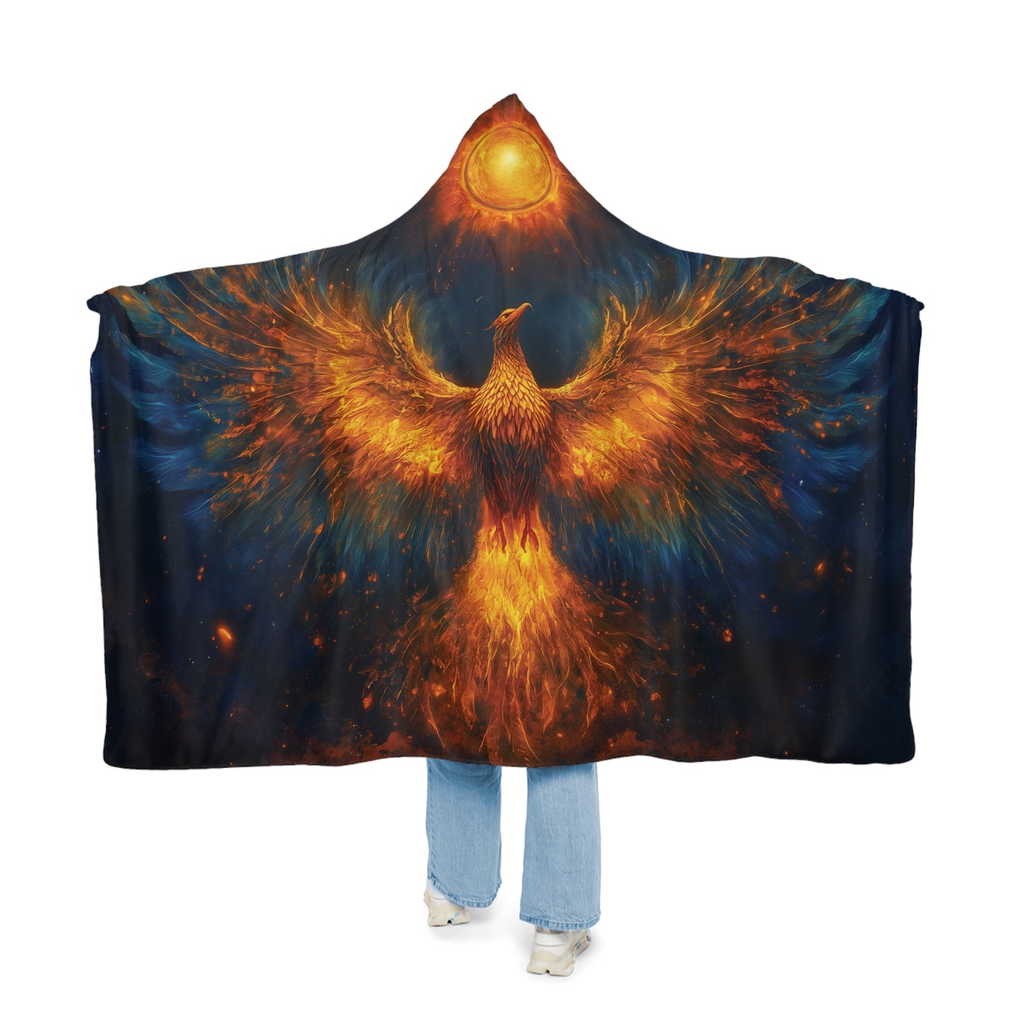 Phoenix Snuggle Blanket - Ultra Soft Fleece - Cozy Sherpa, Fire Bird Throw, Inspirational Blanket, Strength Renewal Resilience Gift