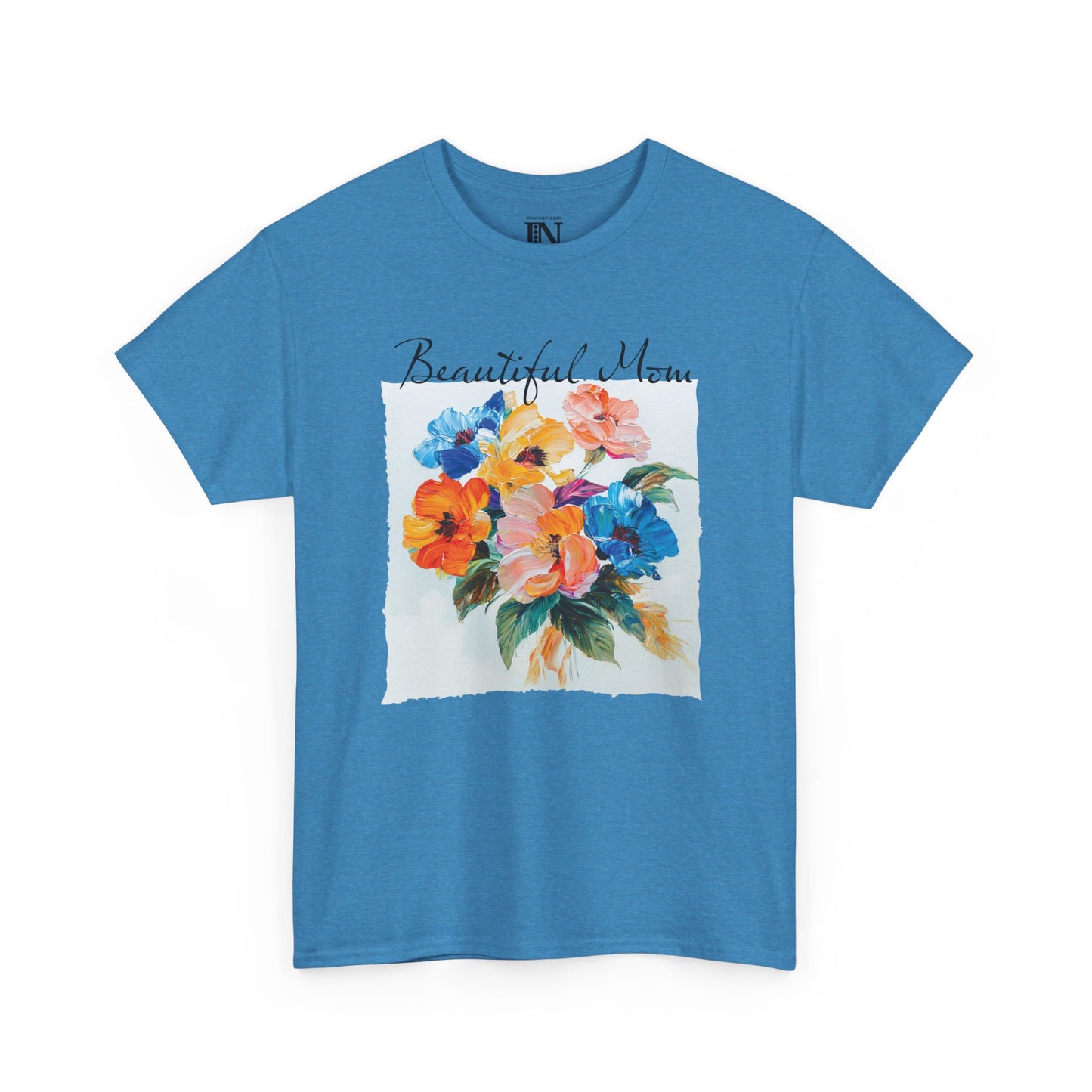 Mother's Day Shirt, Floral Print T-Shirt, Beautiful Mom Tee, Mother's Day Gift, Flower Mom T-Shirt, Oil Painting Style, Mom Birthday Present