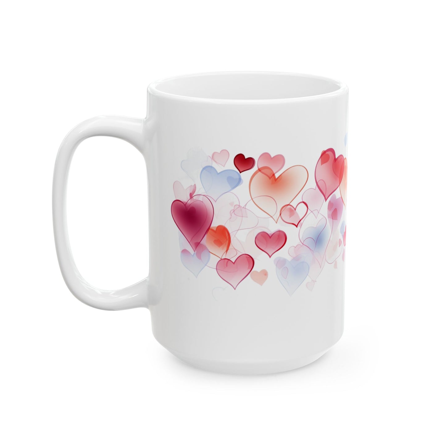 Thank You Mug, Valentine's Day Mug, Hearts Graphic Tea Cup, Teacher Thank You Mug, Valentines Day Gift, Thank You Hearts Mug