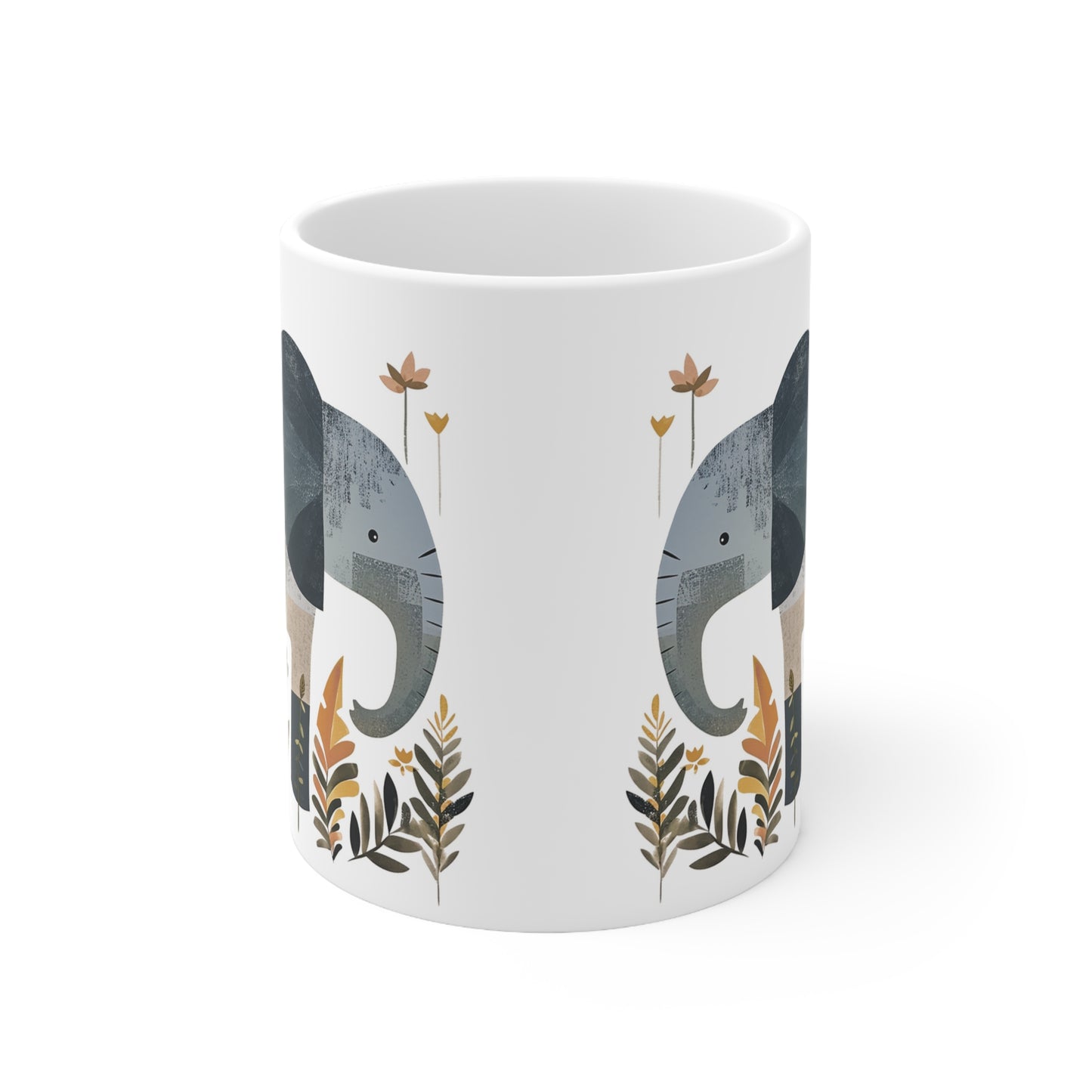 Elephant Mug, Wild Animal Coffee Mug, Cute Elephant Mug, Elephant Lover Gifts, Elephant Gift Ideas, Elephant Drawing Mug, Elephant Tea Cup