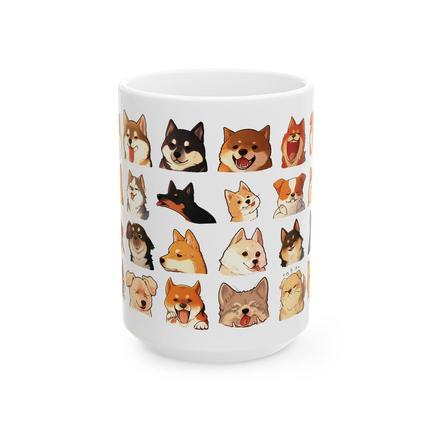 Dog Mug, Dog Emoji Mug, Artistic Dog Mug, Funny Dog Mug, Dog Expression Mug, Dog Tea Cup, Dog Coffee Mug, Gift for Dog Owner