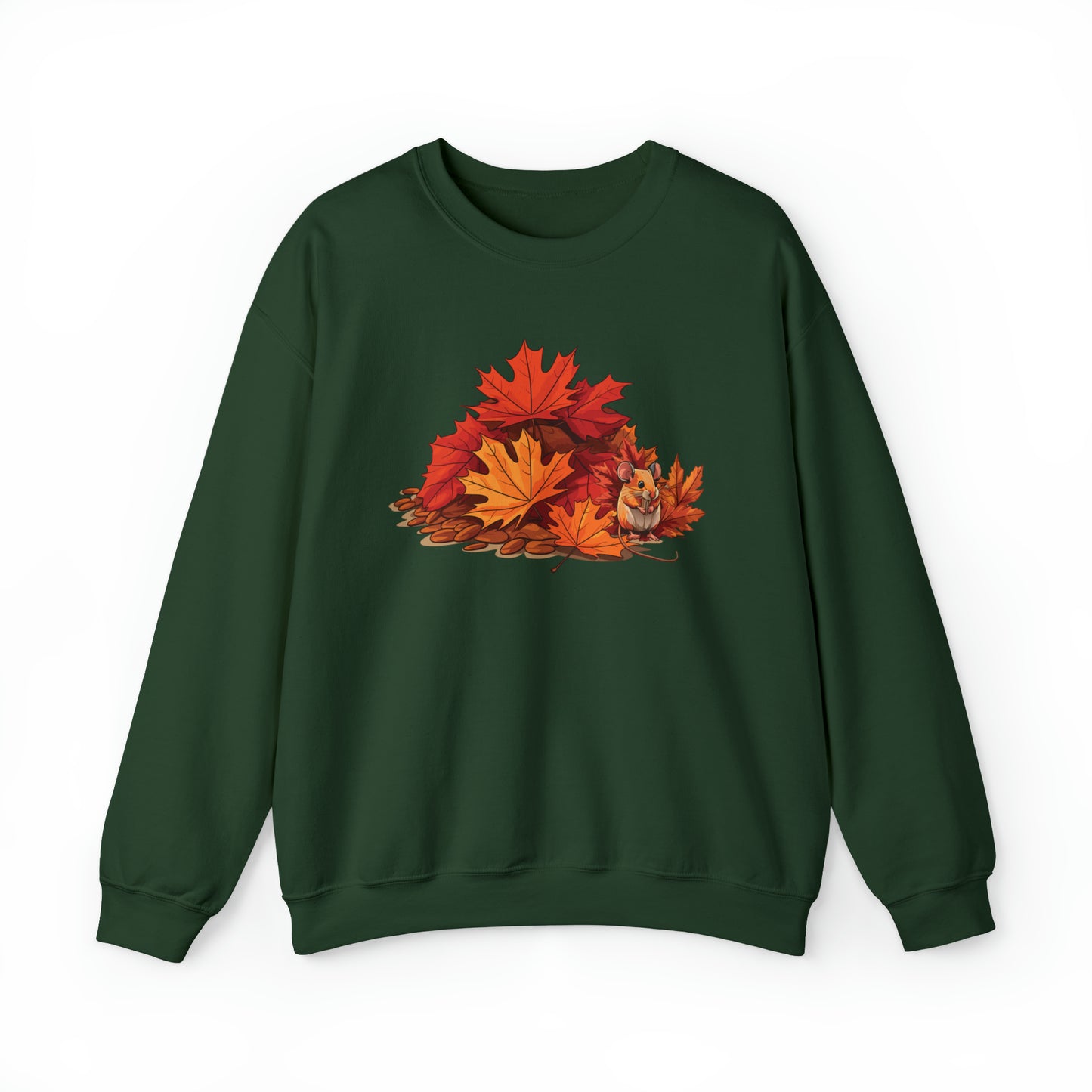 Fall Sweatshirt, Winter Sweater, Funny Mouse Sweatshirt, Maple Leaves Sweatshirt, Fall Leaves Sweatshirt, Winter Mouse Sweater