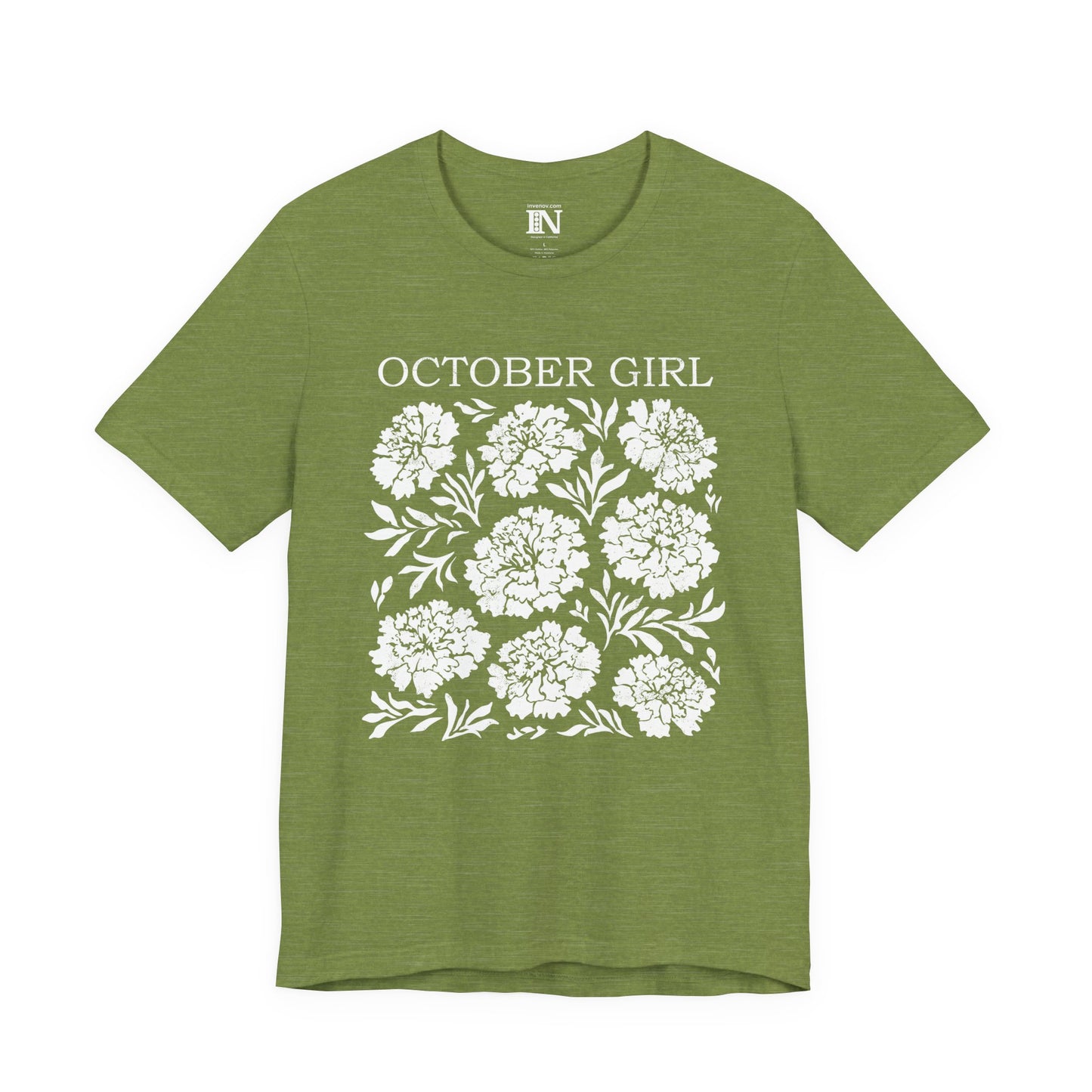 October Girl Shirt, October Birthday Gift, Marigold Flower Graphic Shirt, Born October Shirt, Fall Floral T-Shirt, Nature Lover Shirt