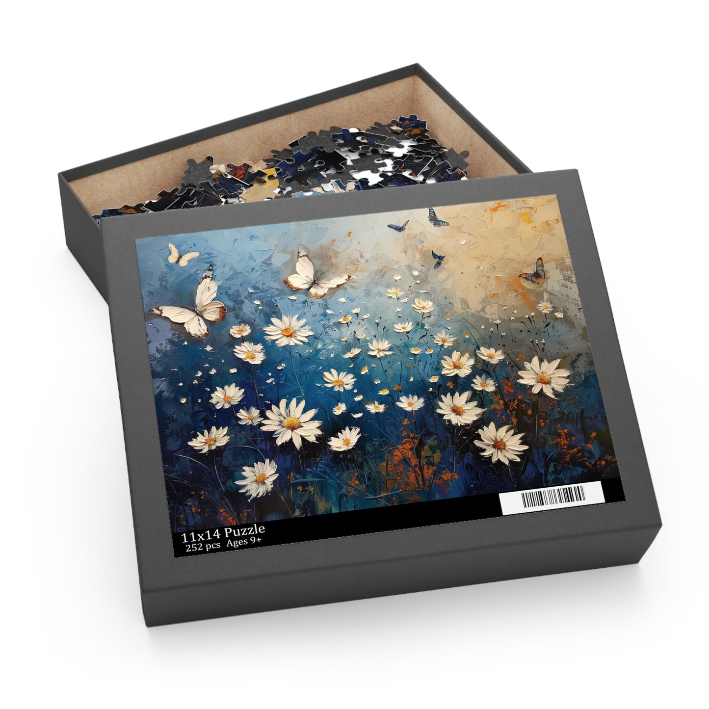 puzzle with flower and butterfly design