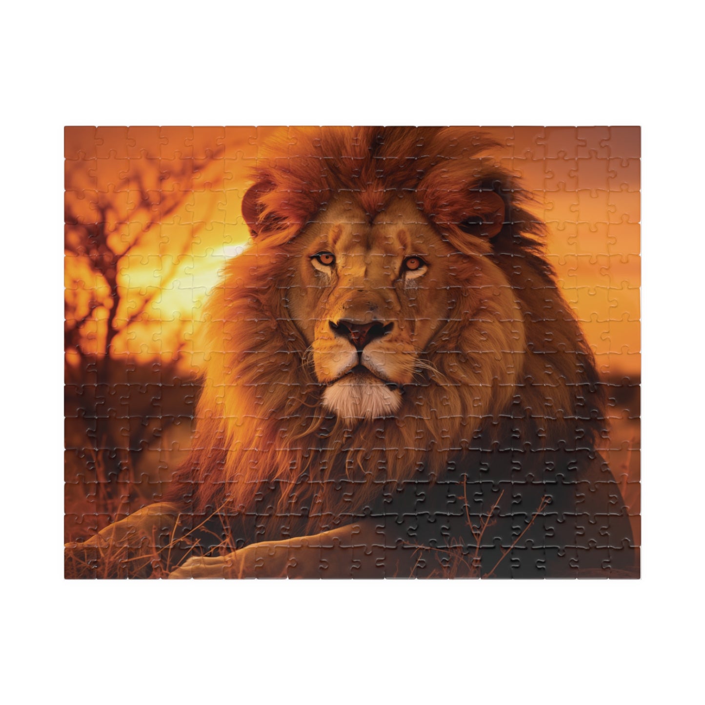 Lion Safari Jigsaw Puzzle, African Sunset Puzzle, Wildlife Lover Gift, Regal Lion Puzzle, Relaxing Puzzle Challenge, Majestic Lion Puzzle