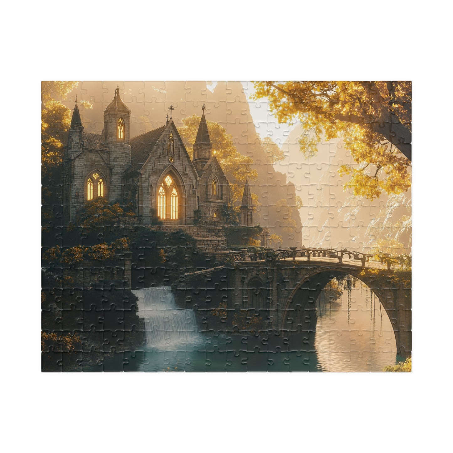 Fantasy Elven Sanctuary Puzzle, Enchanting Landscape Jigsaw, Relaxing Activity for Fans of Fantasy Art, Fantasy Magical Place