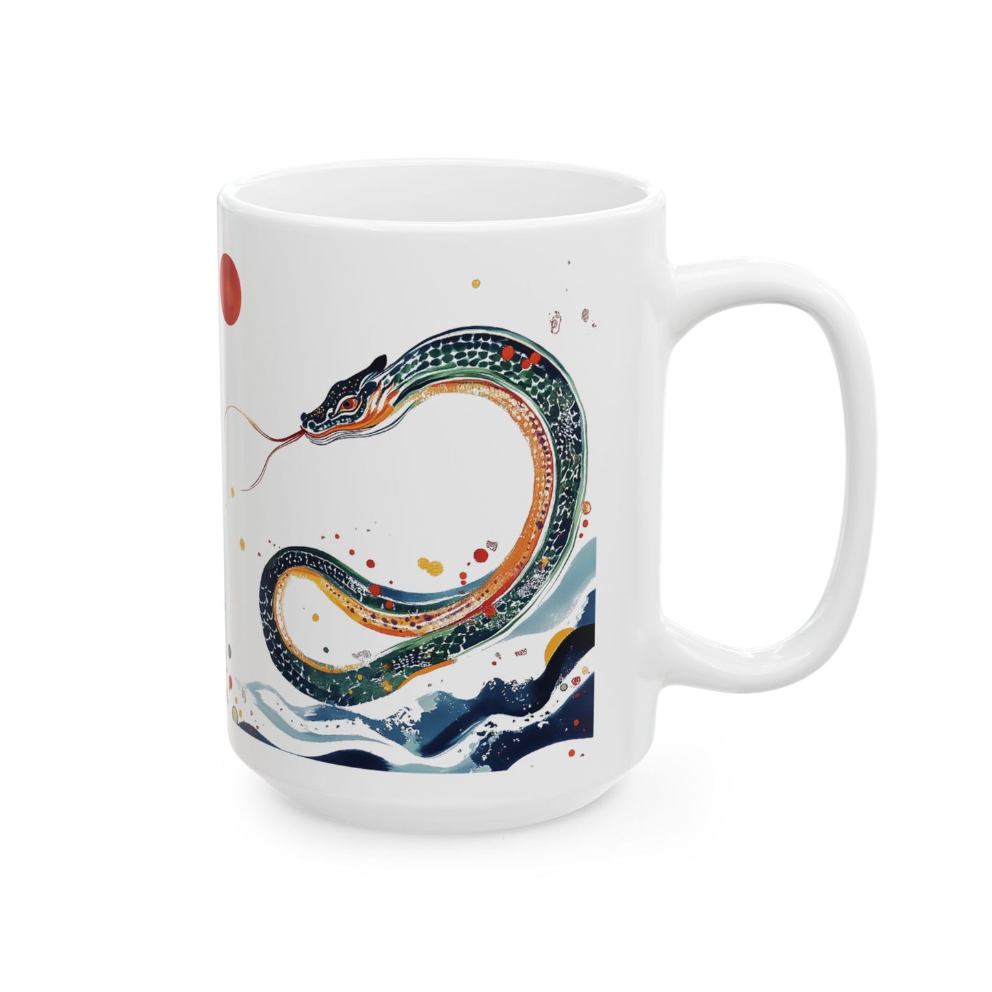 Year of the Snake Ceramic Mug, Chinese Snake Painting Tea Cup, Year of the Snake Mug, Zodiac Animal Coffee Cup, Lunar New Year Gift, Snake