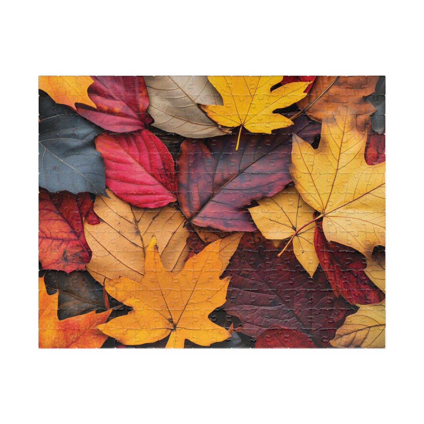 Autumn Leaves Jigsaw Puzzle for Fall Lovers, Colorful 110, 252, 520, 1014-piece Activity, Plum Maple Leaf Design, Fun Challenge Family Game