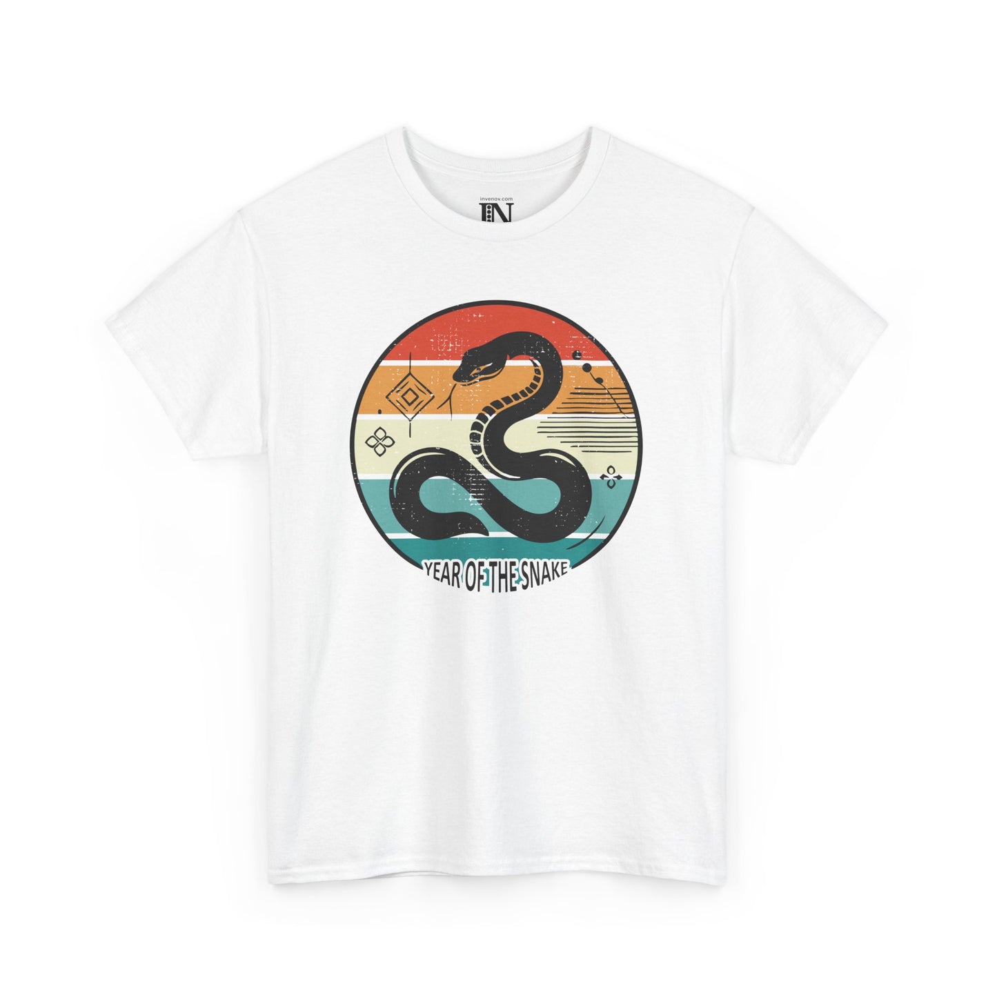 Minimalistic Retro Snake T-Shirt, Year of the Snake Tee, Lunar New Year 2025 Shirt, Zodiac Artwear, Vintage Distressed Style Graphic Tee